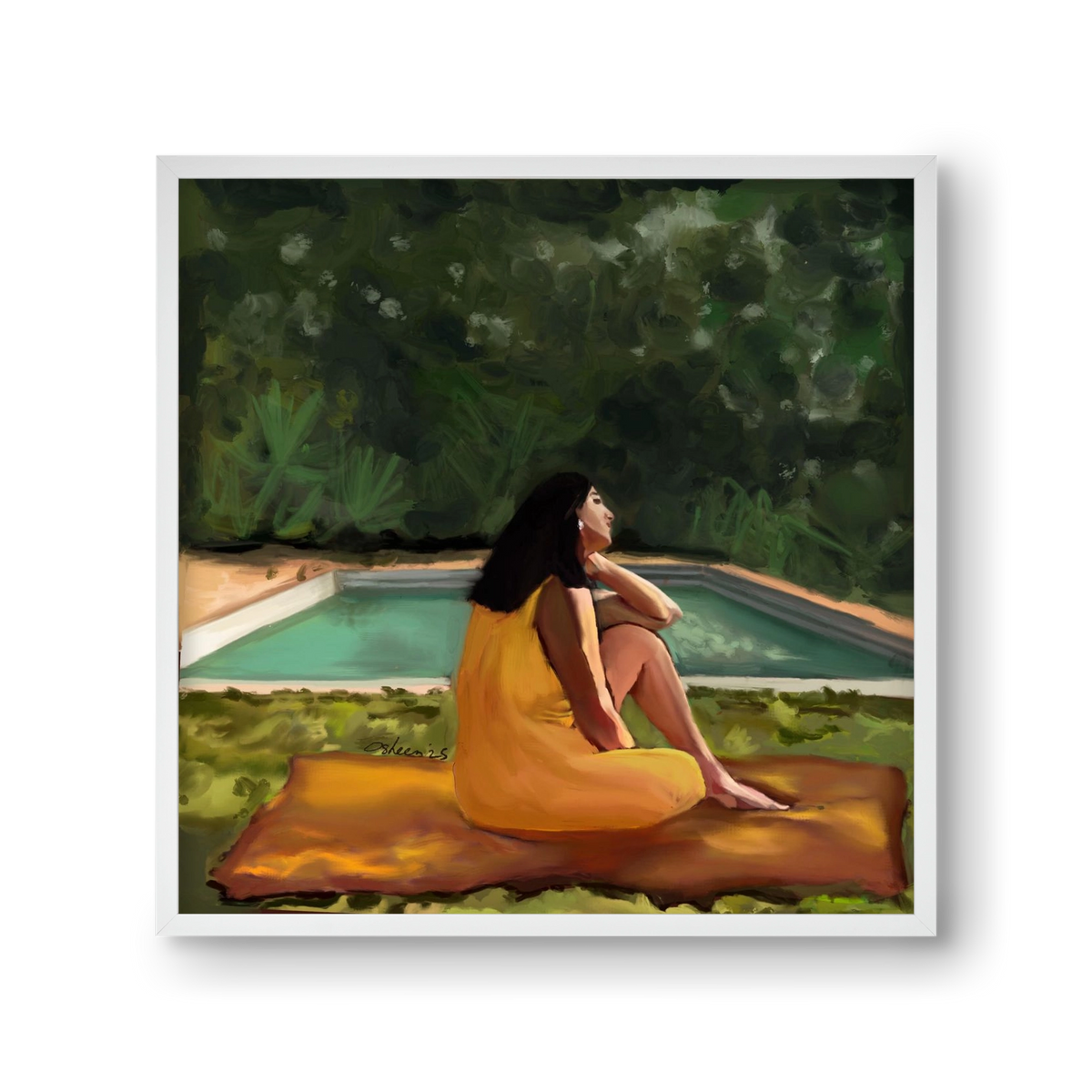 GOLDEN HOUR THOUGHTS, 30x30 cm (30x30 cm), Fehér keret