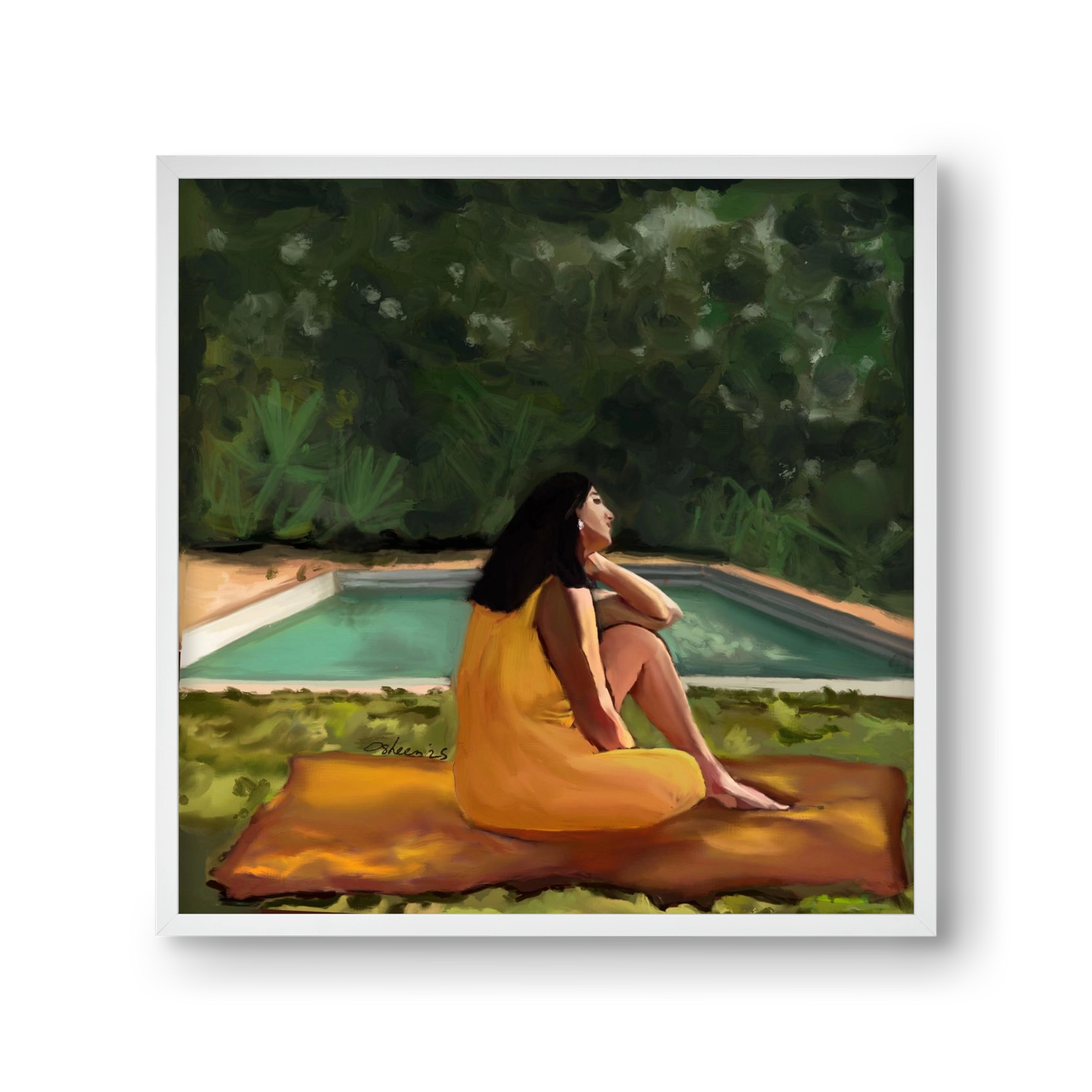 GOLDEN HOUR THOUGHTS, 30x30 cm (30x30 cm), Fehér keret