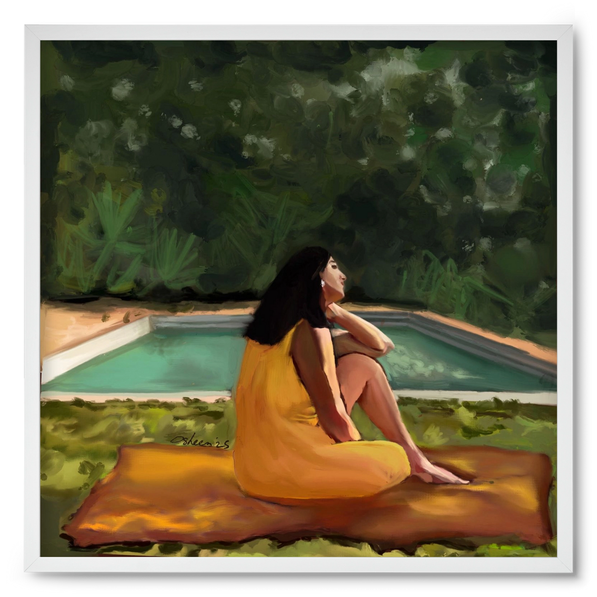 GOLDEN HOUR THOUGHTS, 50x50 cm (50x50 cm), Fehér keret