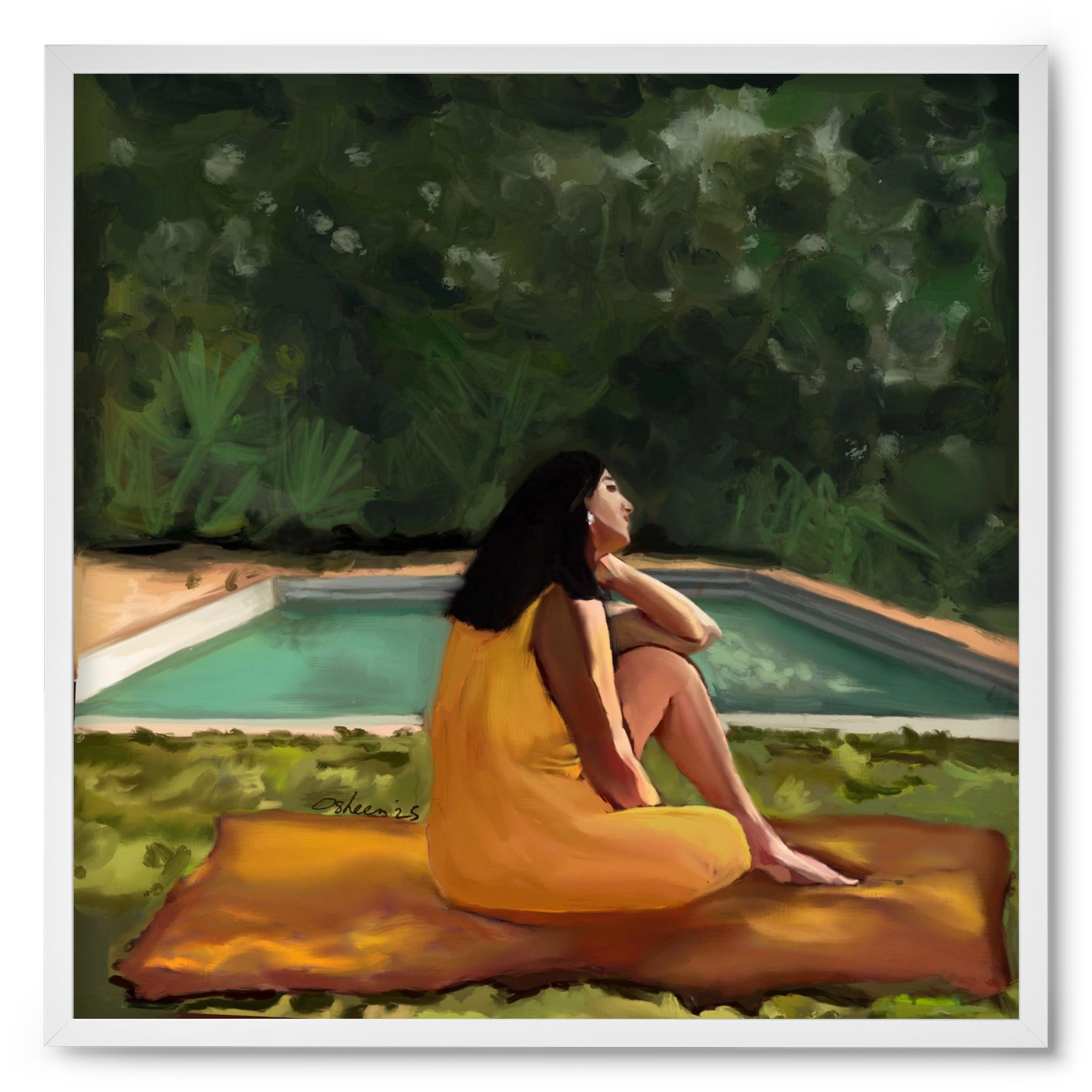 GOLDEN HOUR THOUGHTS, 50x50 cm (50x50 cm), Fehér keret