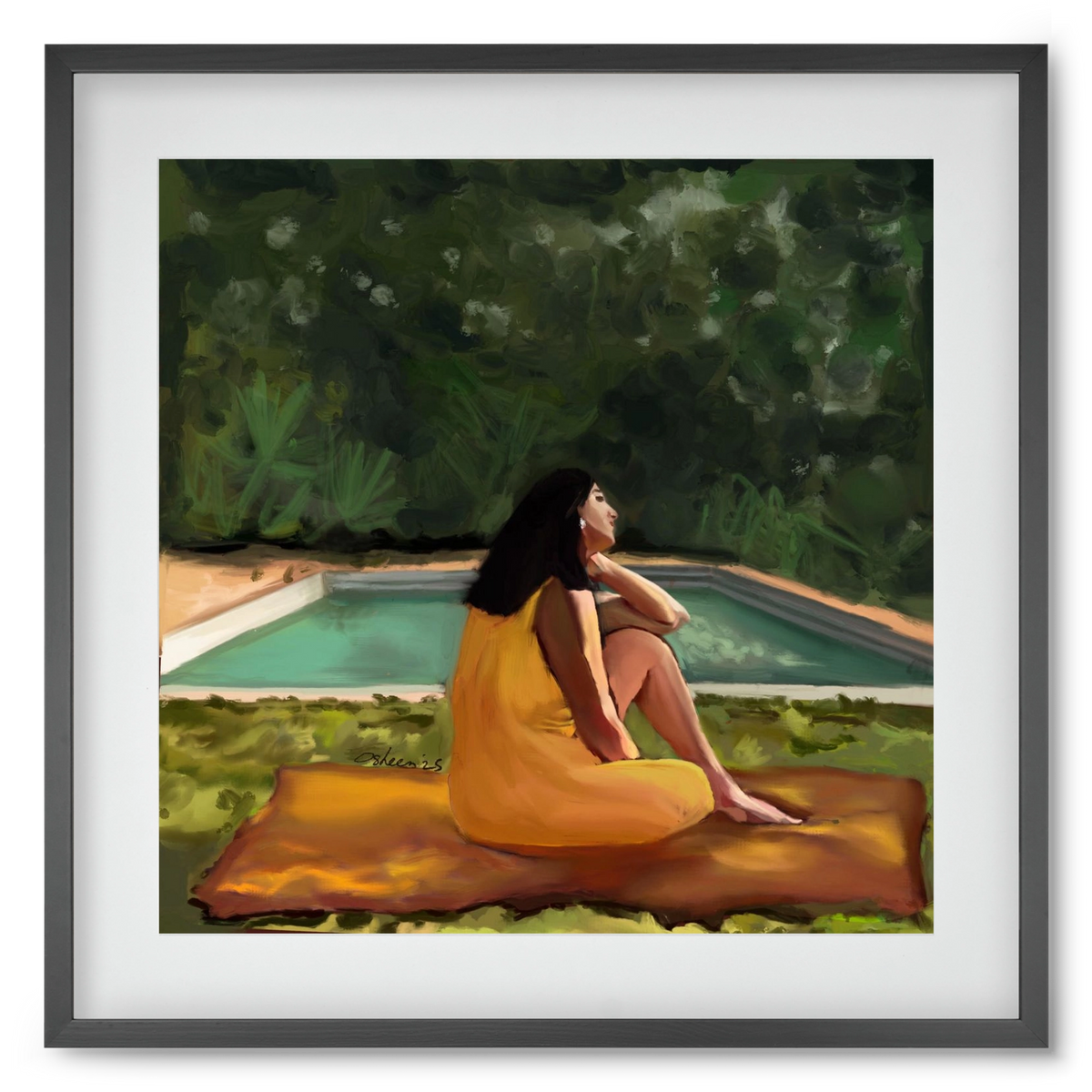 GOLDEN HOUR THOUGHTS, 50x50 cm (40x40 cm), Fekete keret, paszpartuval