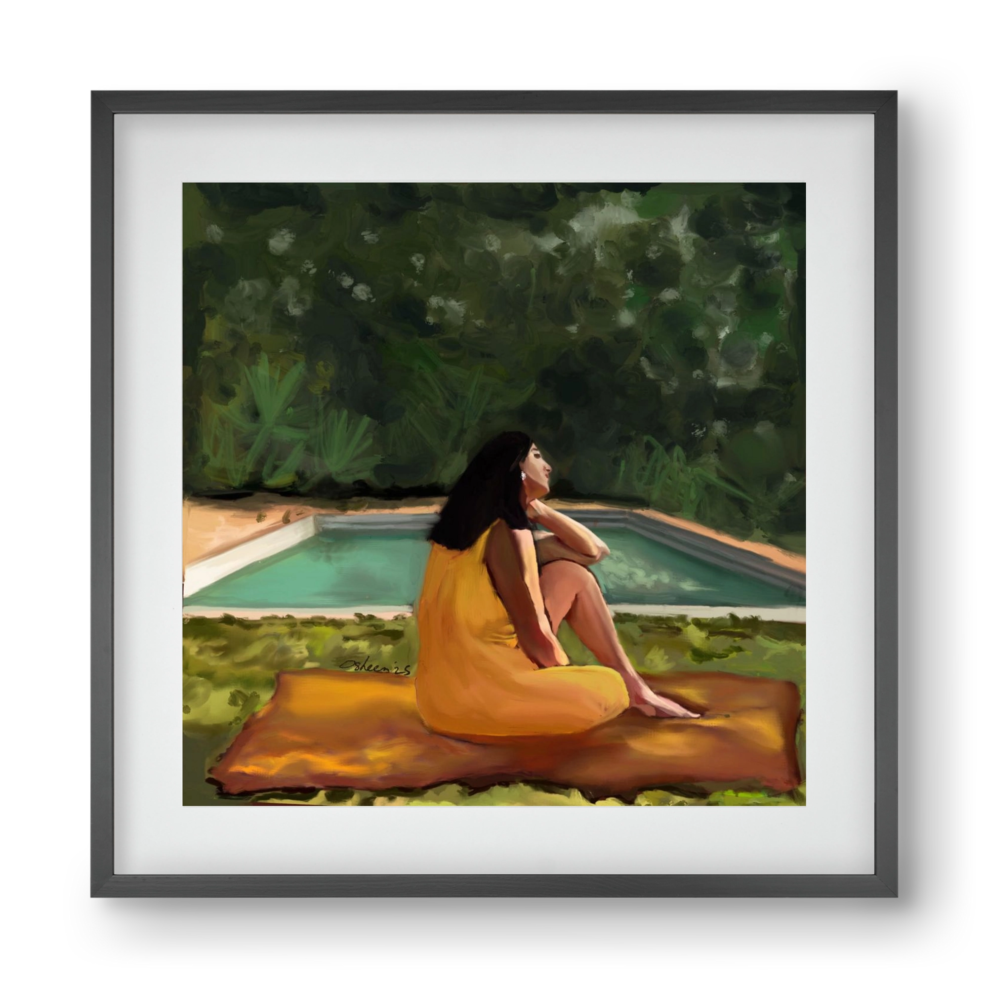 GOLDEN HOUR THOUGHTS, 40x40 cm (30x30 cm), Fekete keret, paszpartuval