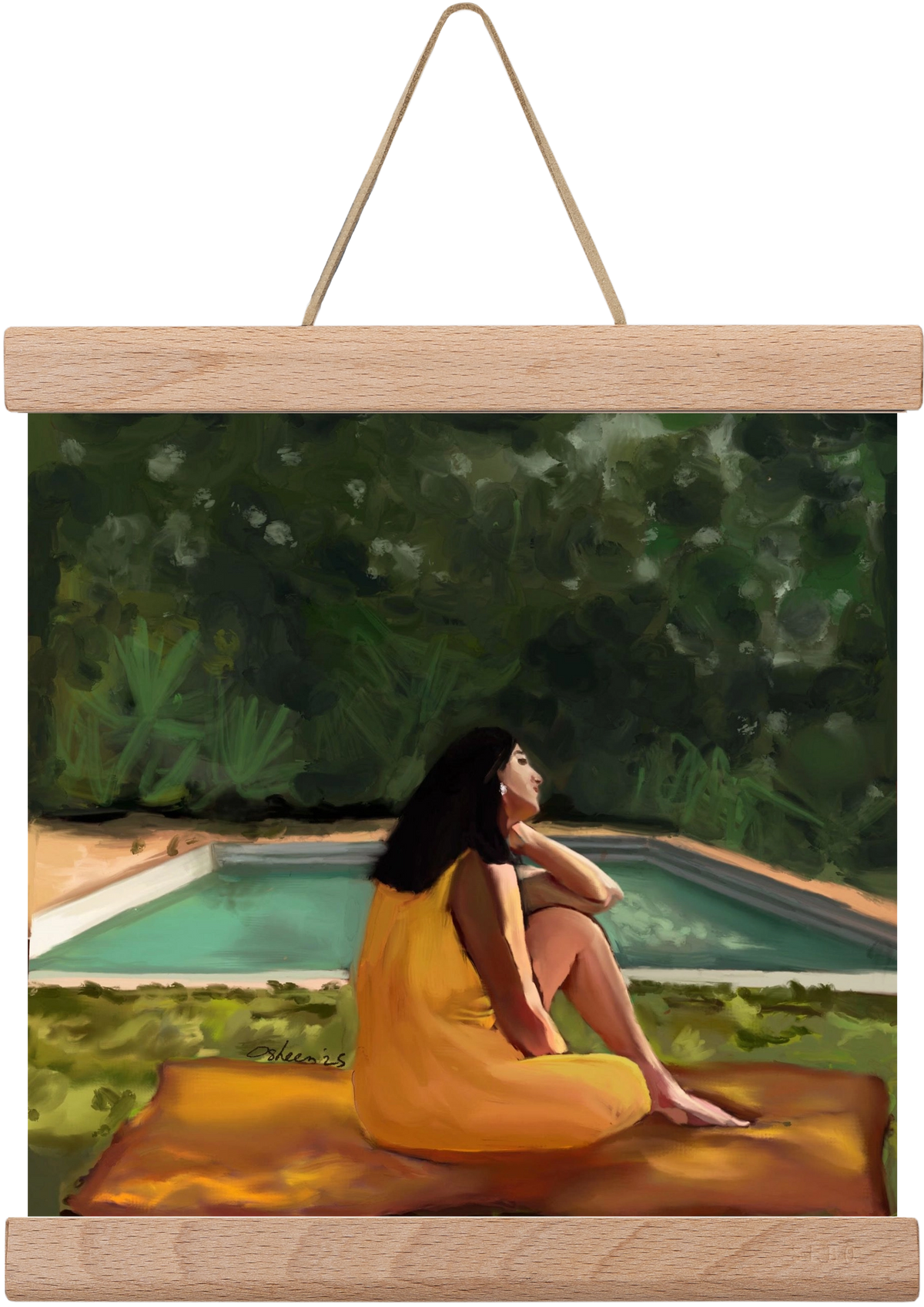 GOLDEN HOUR THOUGHTS, 20x20 cm (20x20 cm), Tölgy akasztó