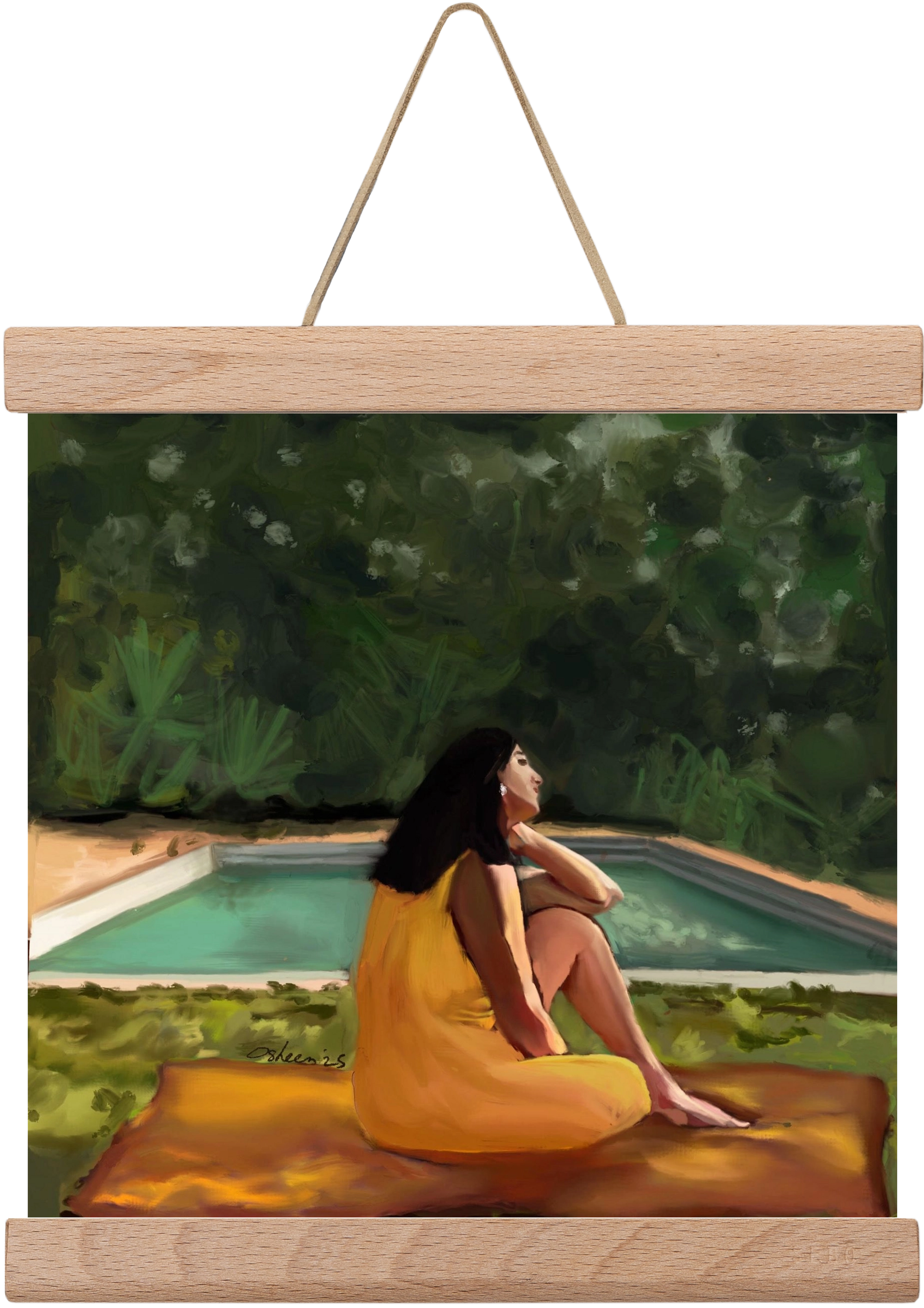 GOLDEN HOUR THOUGHTS, 20x20 cm (20x20 cm), Tölgy akasztó