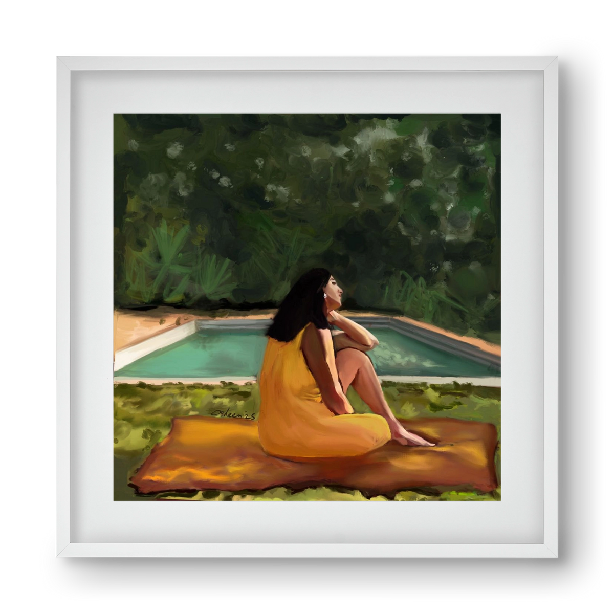 GOLDEN HOUR THOUGHTS, 40x40 cm (30x30 cm), Fehér keret, paszpartuval