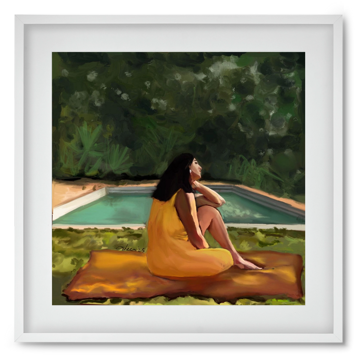 GOLDEN HOUR THOUGHTS, 50x50 cm (40x40 cm), Fehér keret, paszpartuval