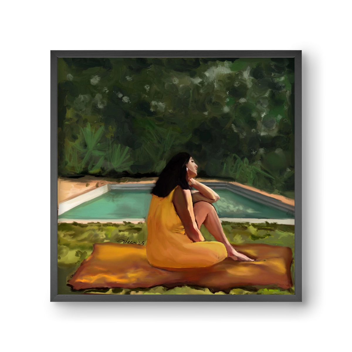 GOLDEN HOUR THOUGHTS, 30x30 cm (30x30 cm), Fekete keret