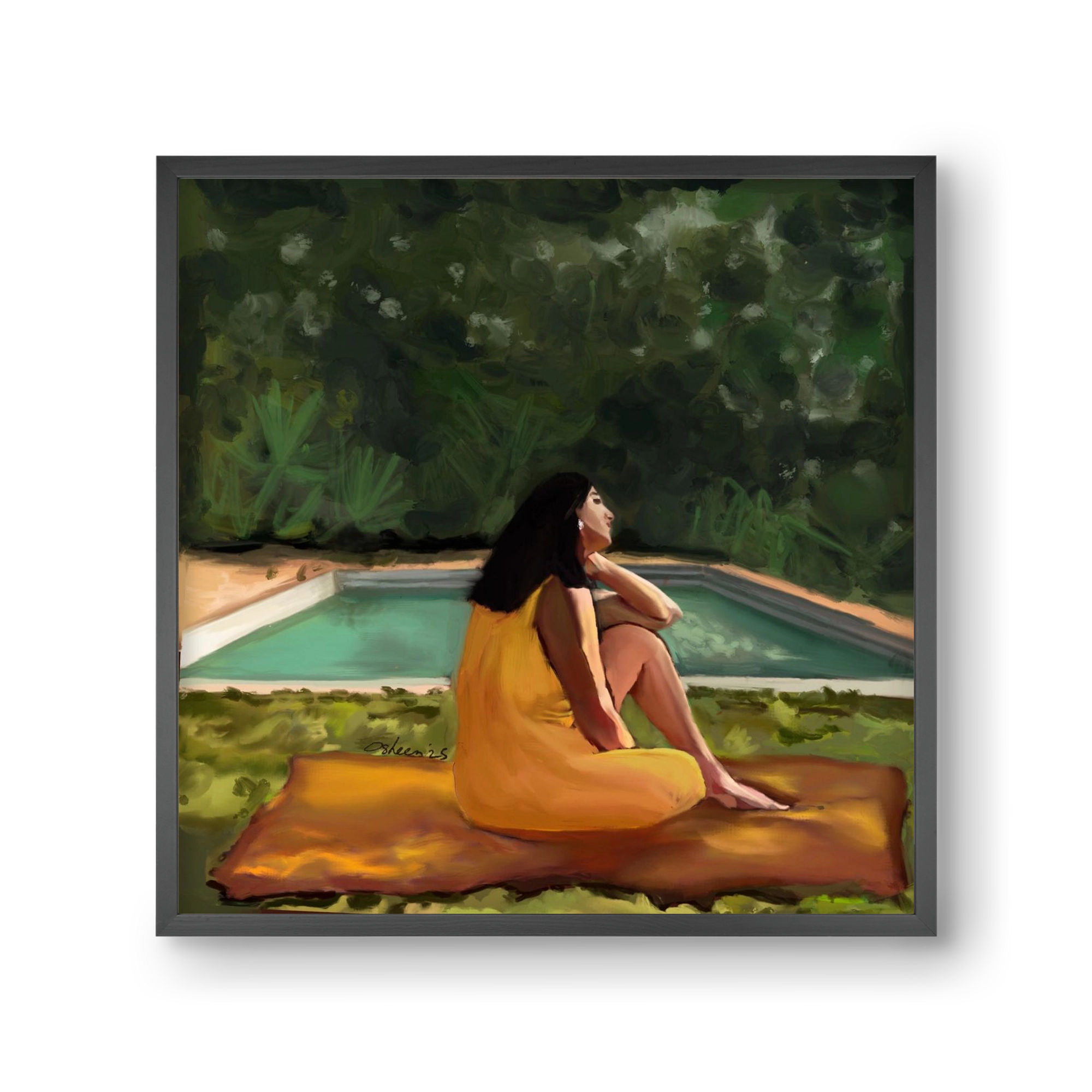 GOLDEN HOUR THOUGHTS, 30x30 cm (30x30 cm), Fekete keret