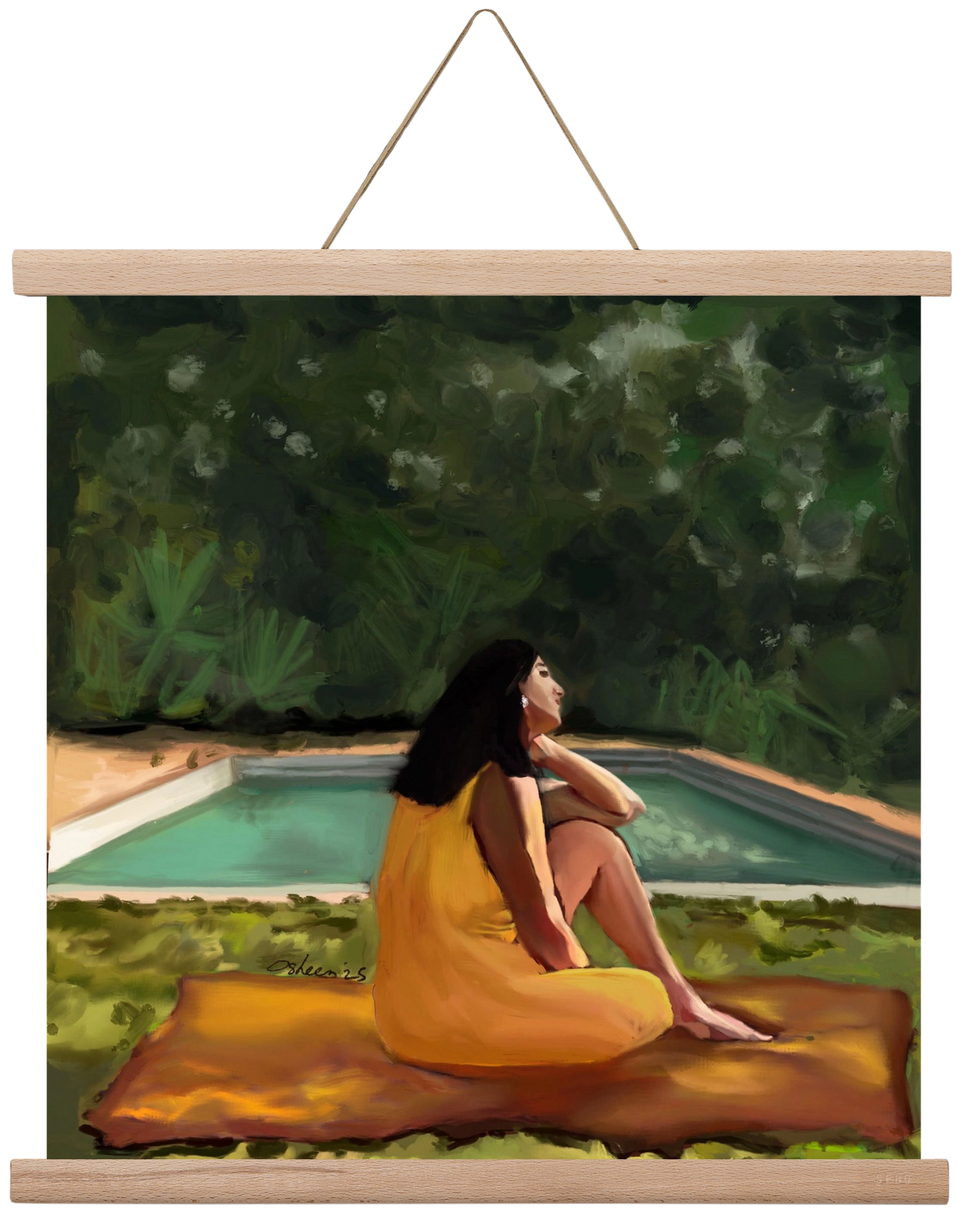 GOLDEN HOUR THOUGHTS, 40x40 cm (40x40 cm), Tölgy akasztó