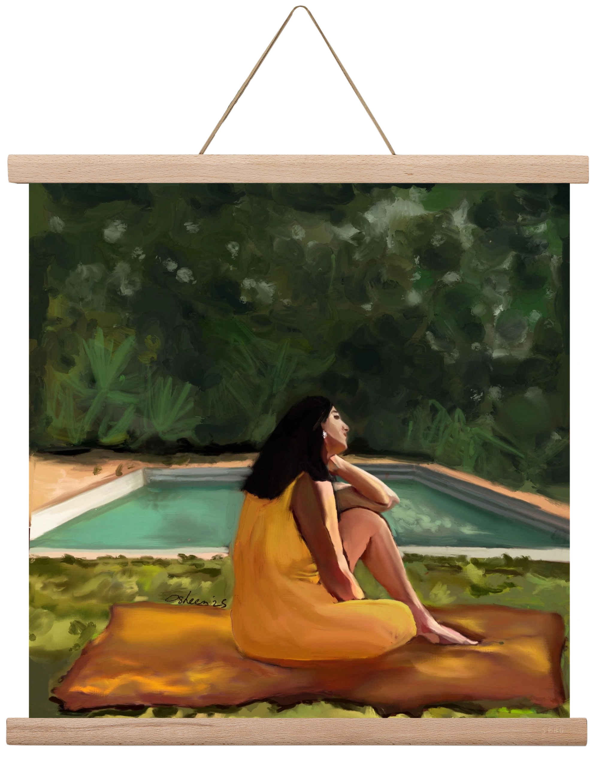 GOLDEN HOUR THOUGHTS, 40x40 cm (40x40 cm), Tölgy akasztó