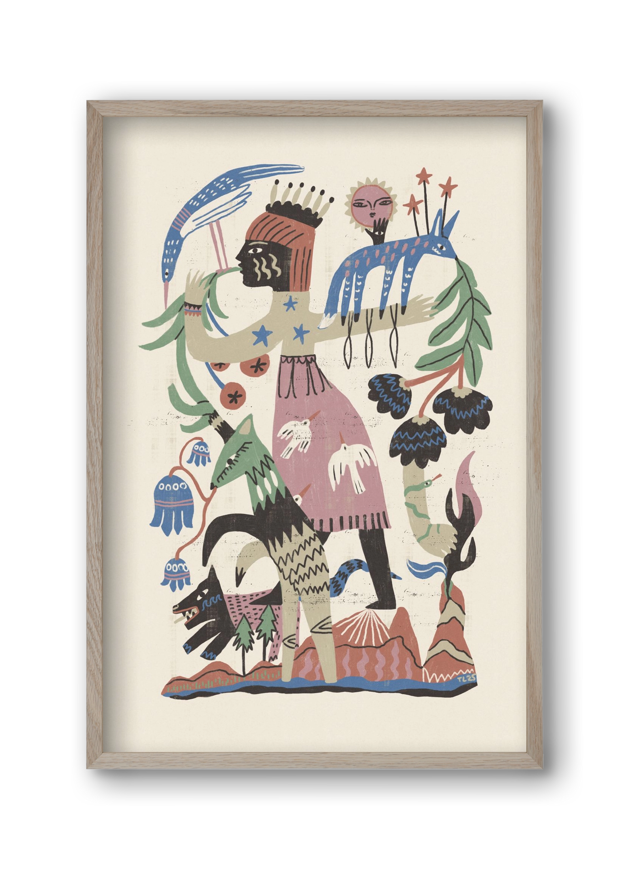 Madre Tierra, 30x45 cm (30x45 cm), Tölgy keret