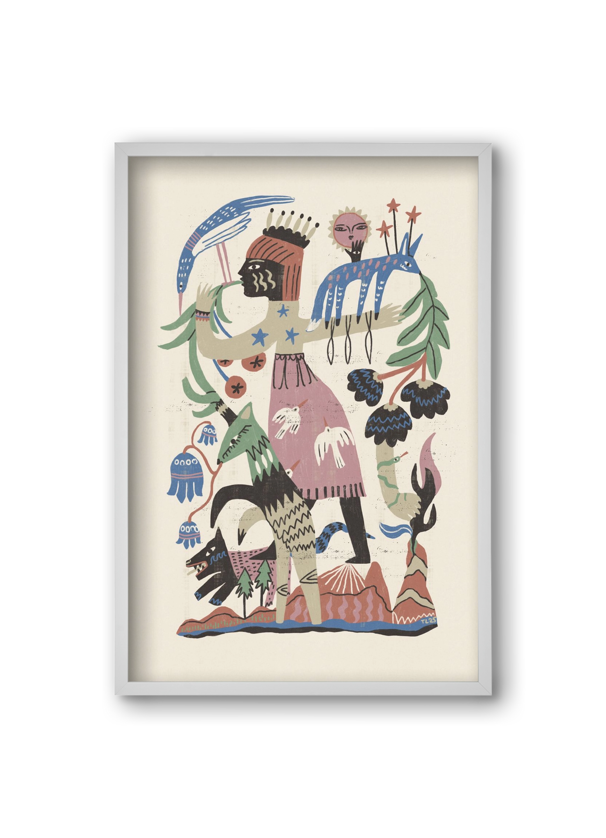 Madre Tierra, 20x30 cm (20x30 cm), Fehér keret