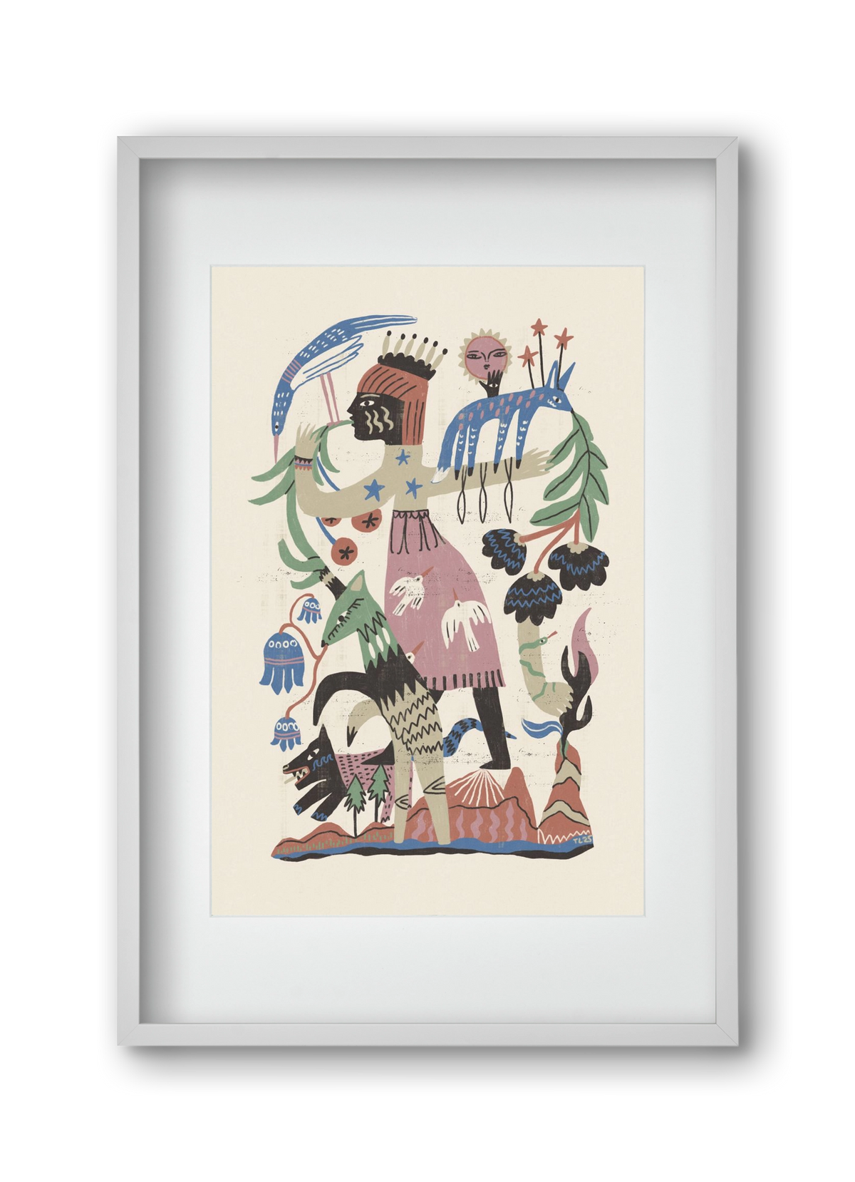 Madre Tierra, 30x45 cm (20x30 cm), Fehér keret, paszpartuval