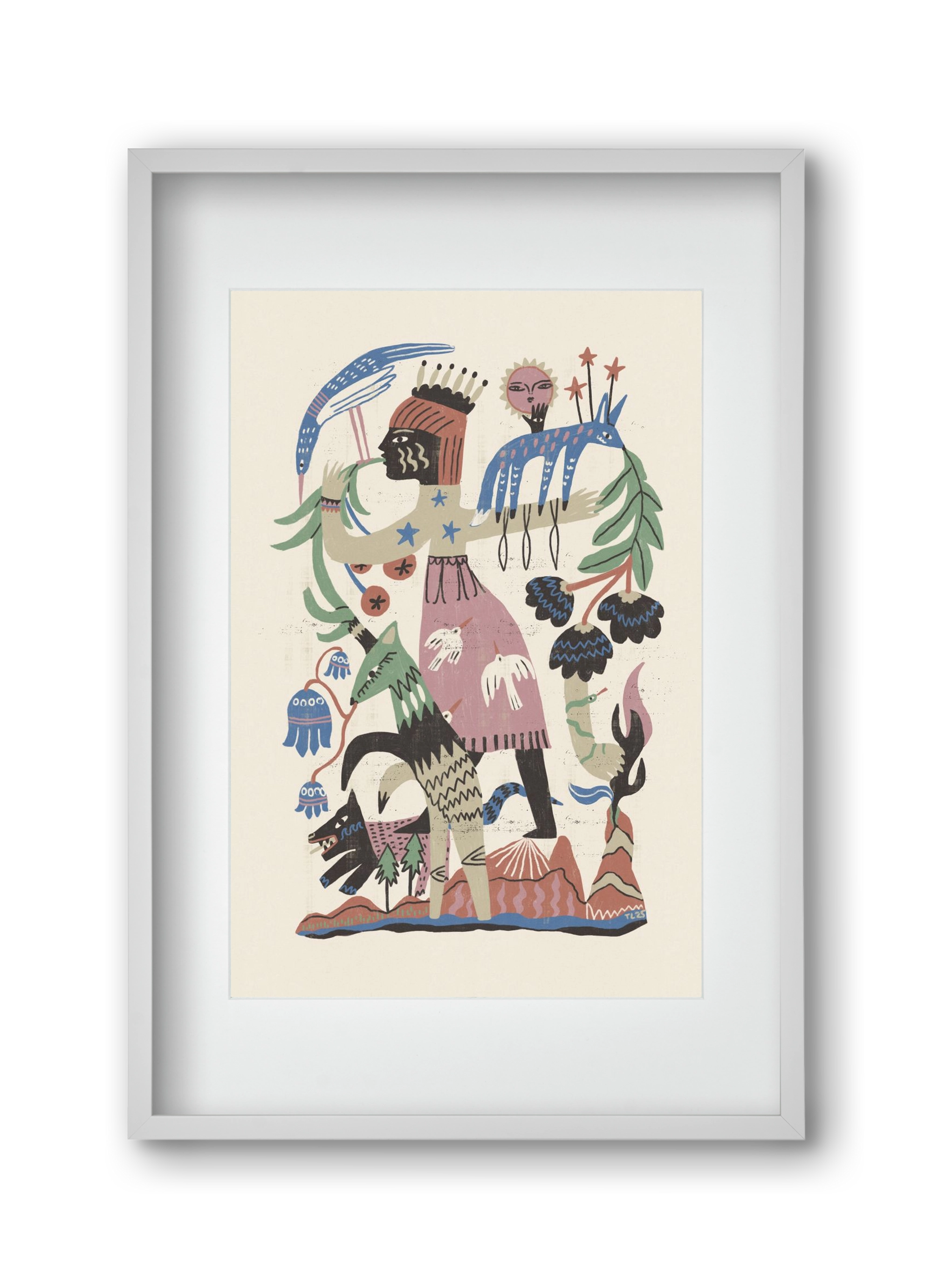 Madre Tierra, 30x45 cm (20x30 cm), Fehér keret, paszpartuval