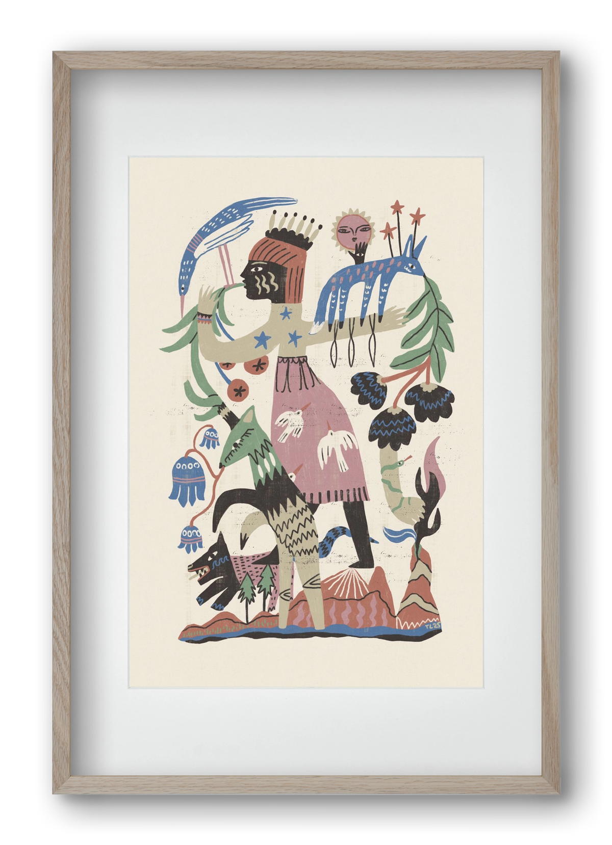 Madre Tierra, 40x60 cm (30x45 cm), Tölgy keret, paszpartuval