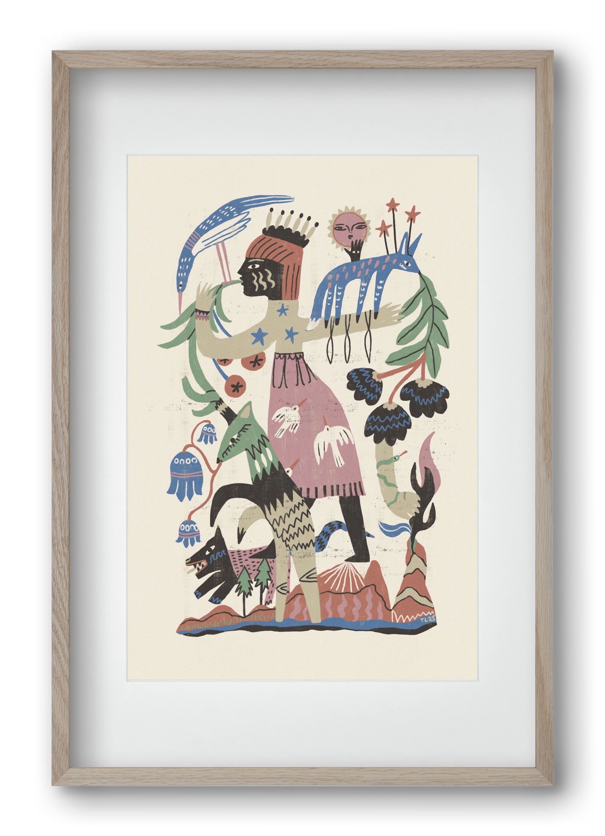 Madre Tierra, 40x60 cm (30x45 cm), Tölgy keret, paszpartuval