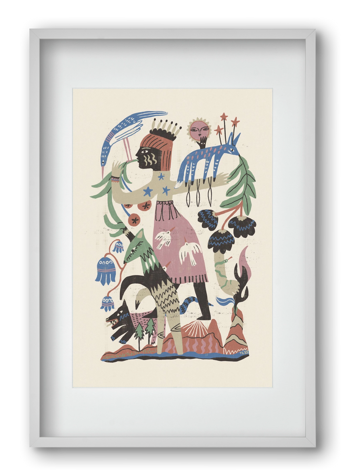 Madre Tierra, 40x60 cm (30x45 cm), Fehér keret, paszpartuval