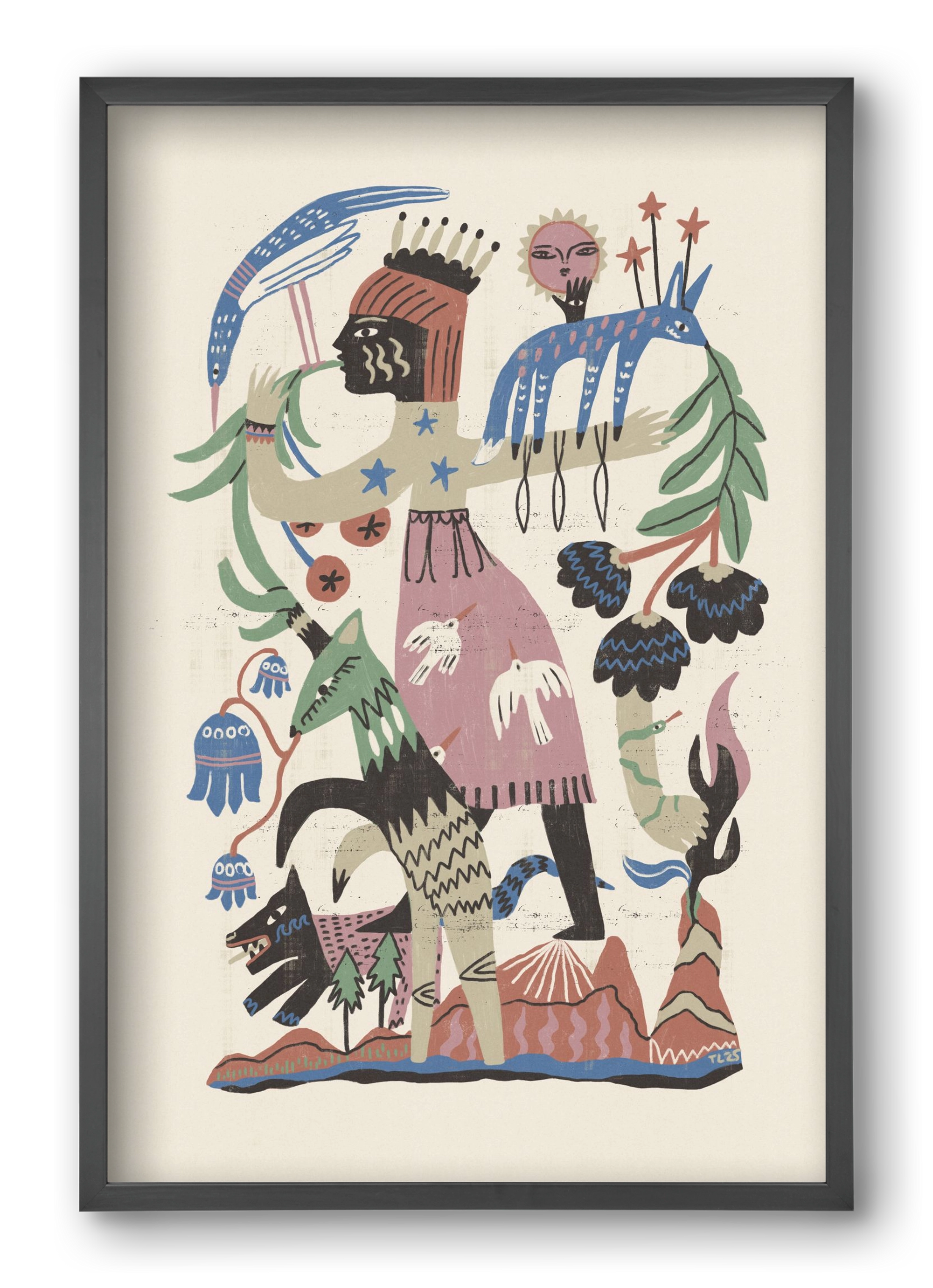 Madre Tierra, 40x60 cm (40x60 cm), Fekete keret