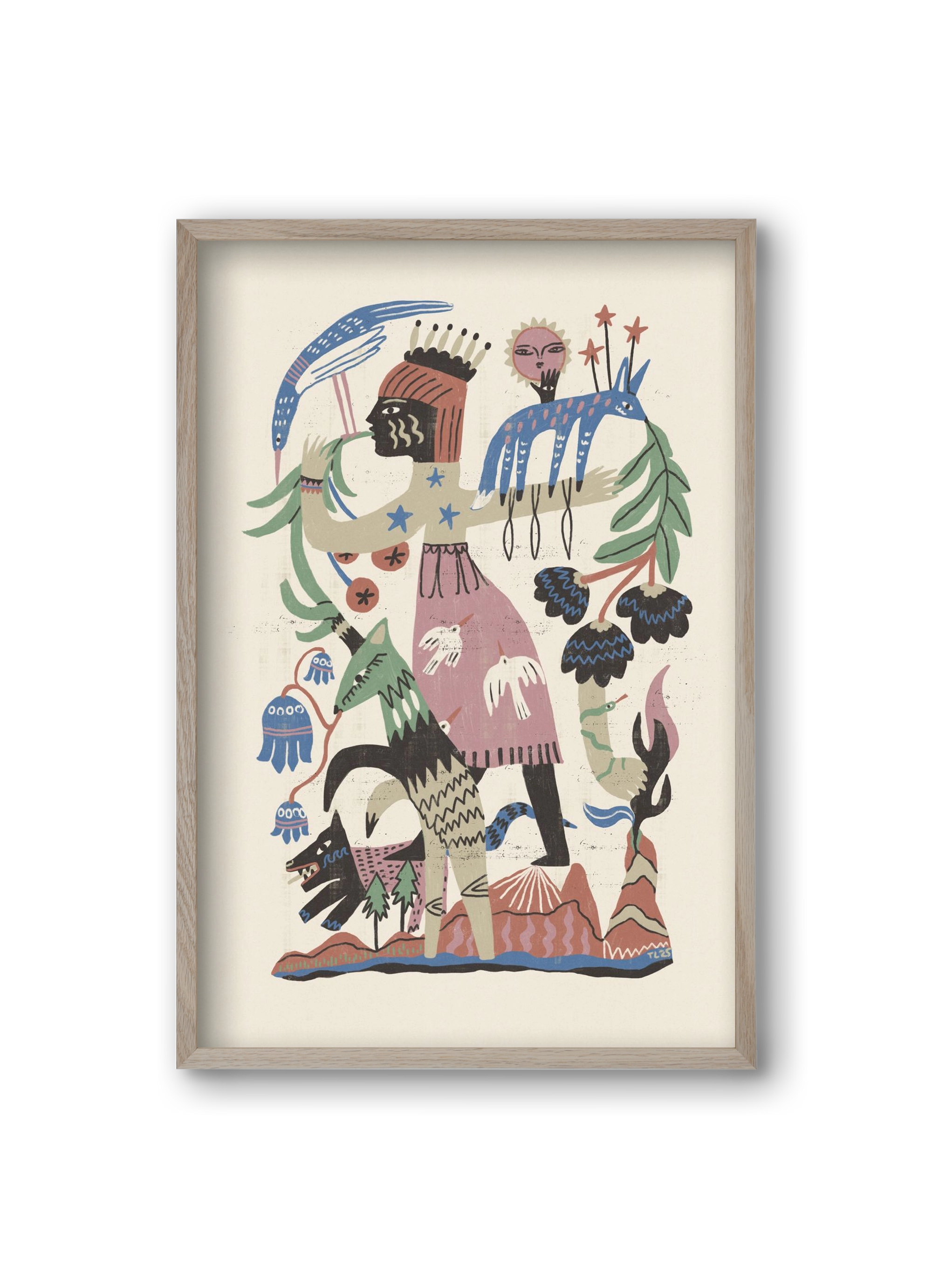 Madre Tierra, 20x30 cm (20x30 cm), Tölgy keret