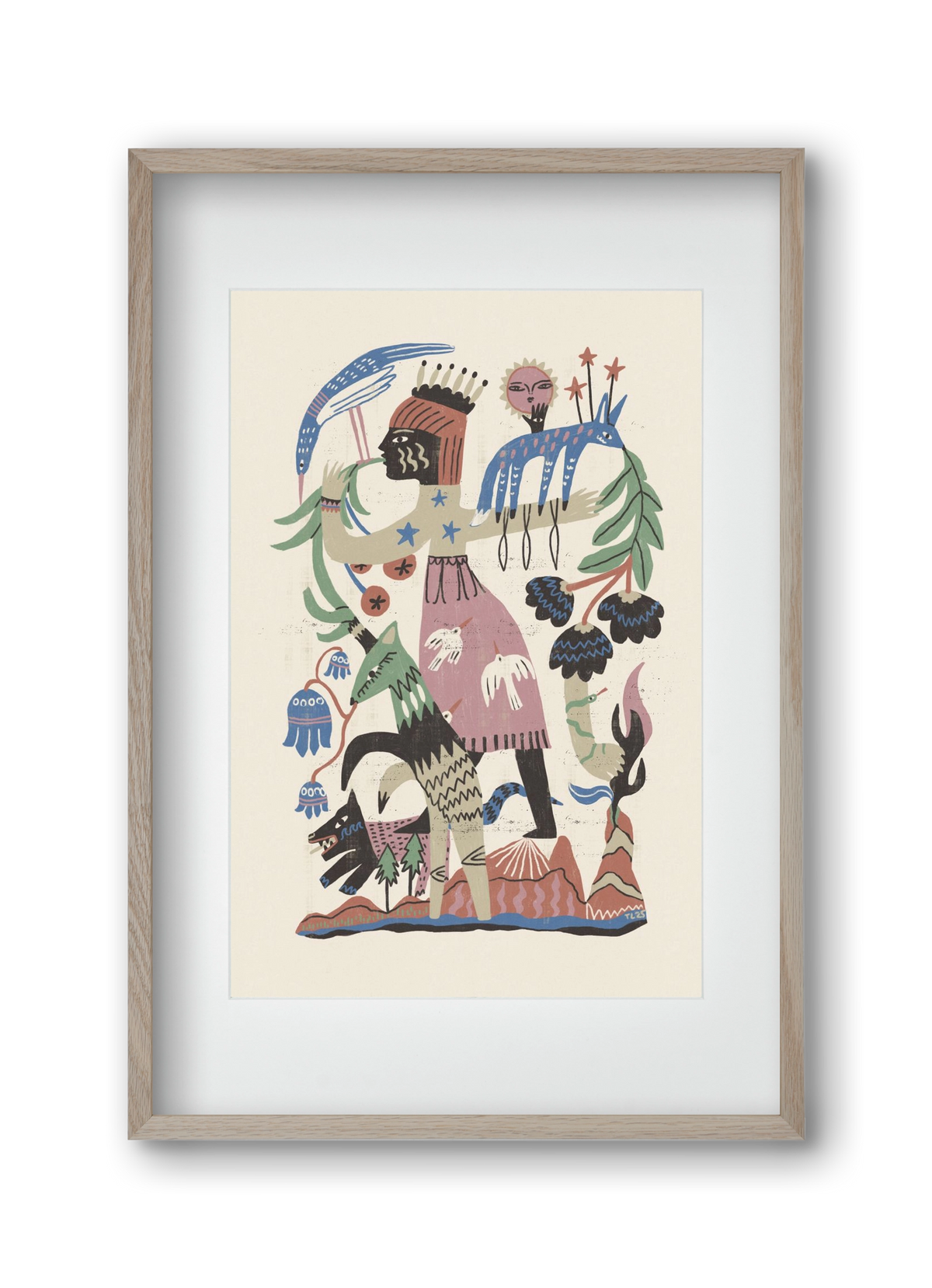 Madre Tierra, 30x45 cm (20x30 cm), Tölgy keret, paszpartuval