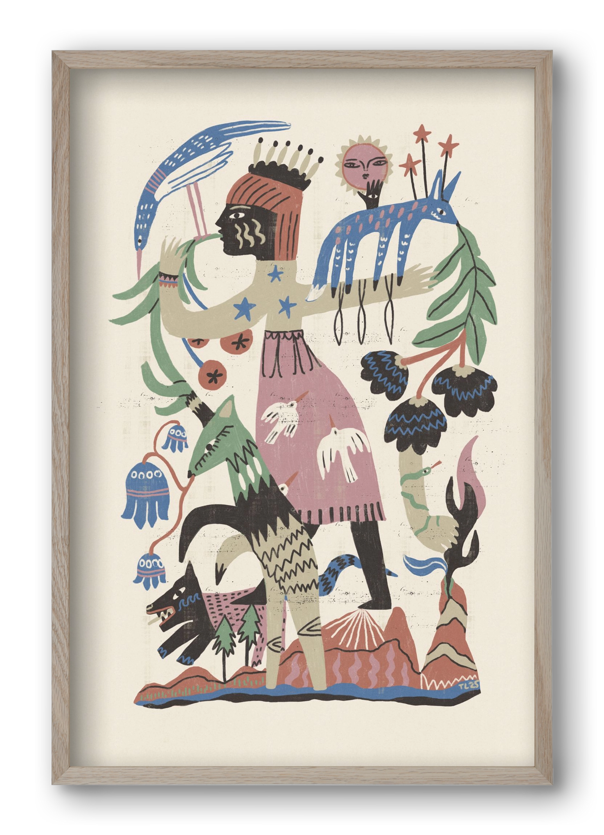 Madre Tierra, 40x60 cm (40x60 cm), Tölgy keret