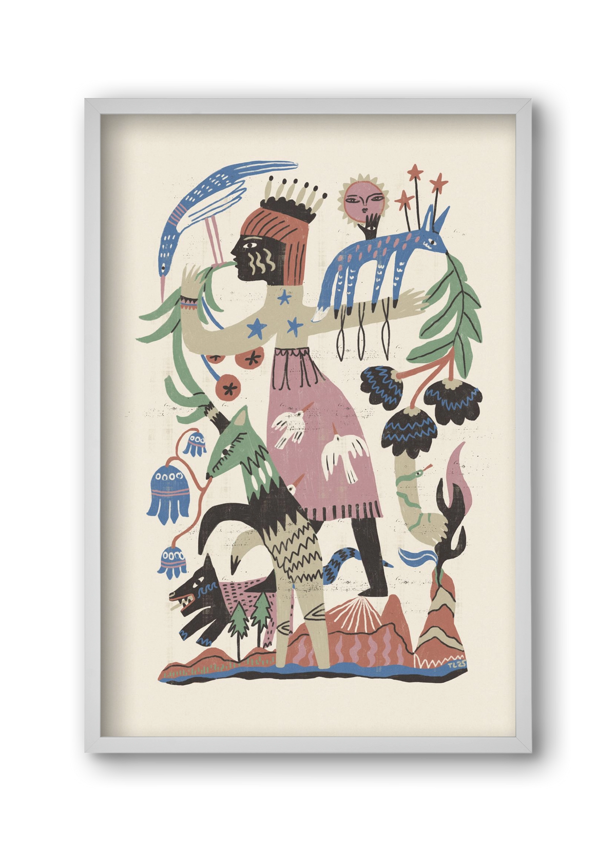 Madre Tierra, 30x45 cm (30x45 cm), Fehér keret