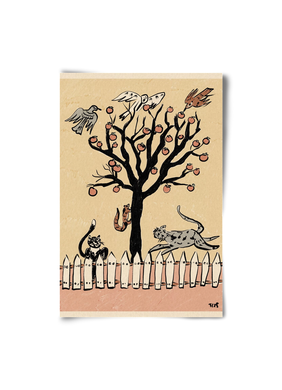 Winter Kaki Tree, 20x30 cm, Keret nélkül