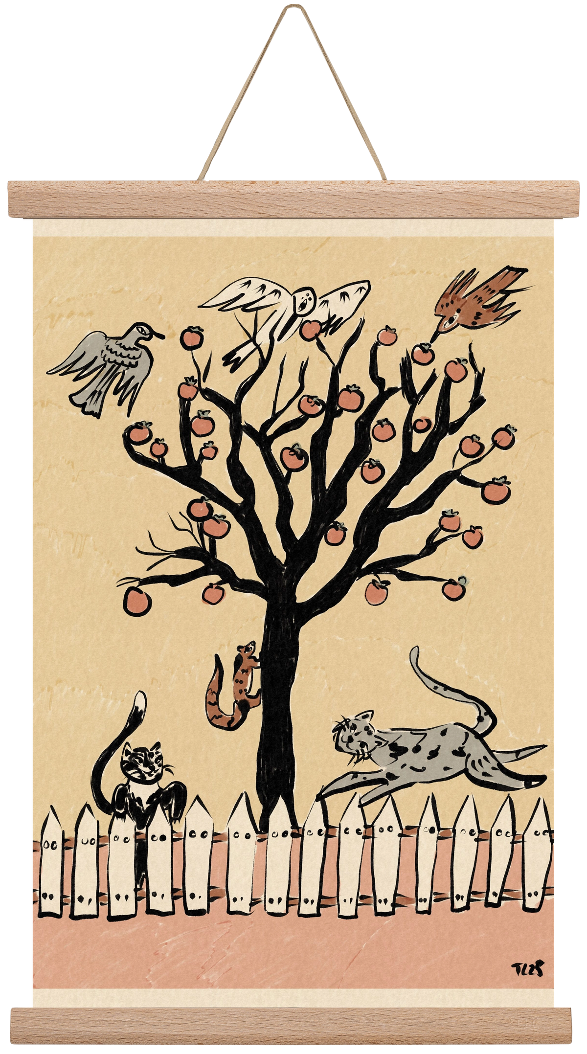 Winter Kaki Tree, 30x45 cm (30x45 cm), Tölgy akasztó