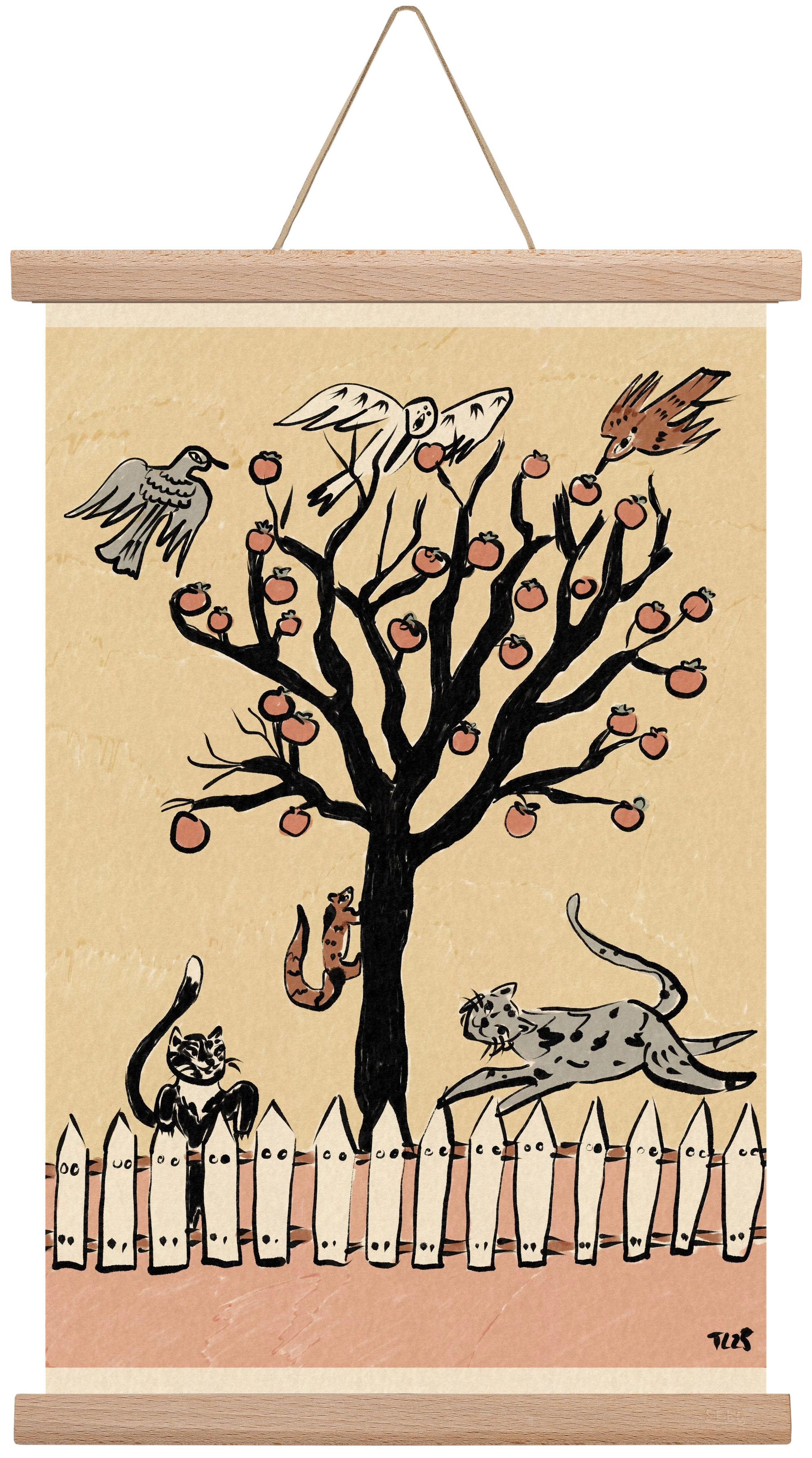 Winter Kaki Tree, 30x45 cm (30x45 cm), Tölgy akasztó