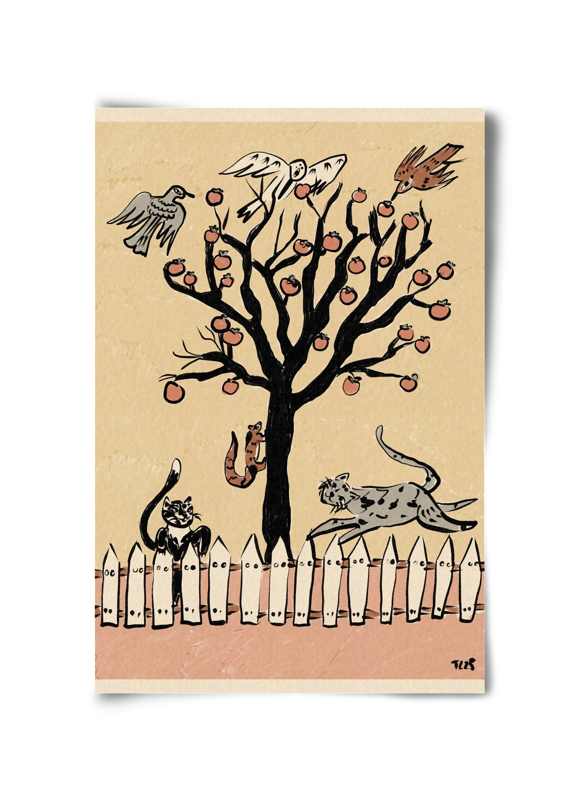 Winter Kaki Tree, 30x45 cm, Keret nélkül