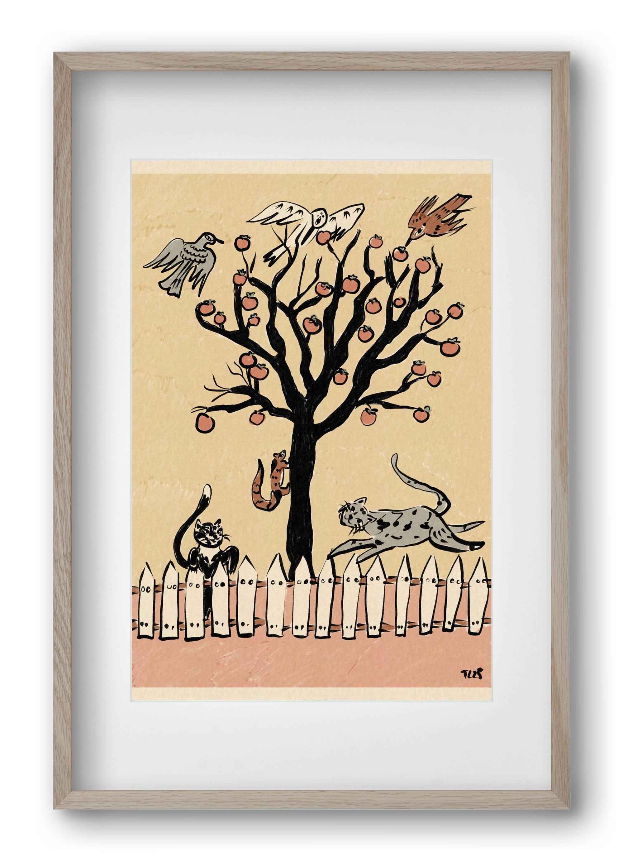 Winter Kaki Tree, 40x60 cm (30x45 cm), Tölgy keret, paszpartuval