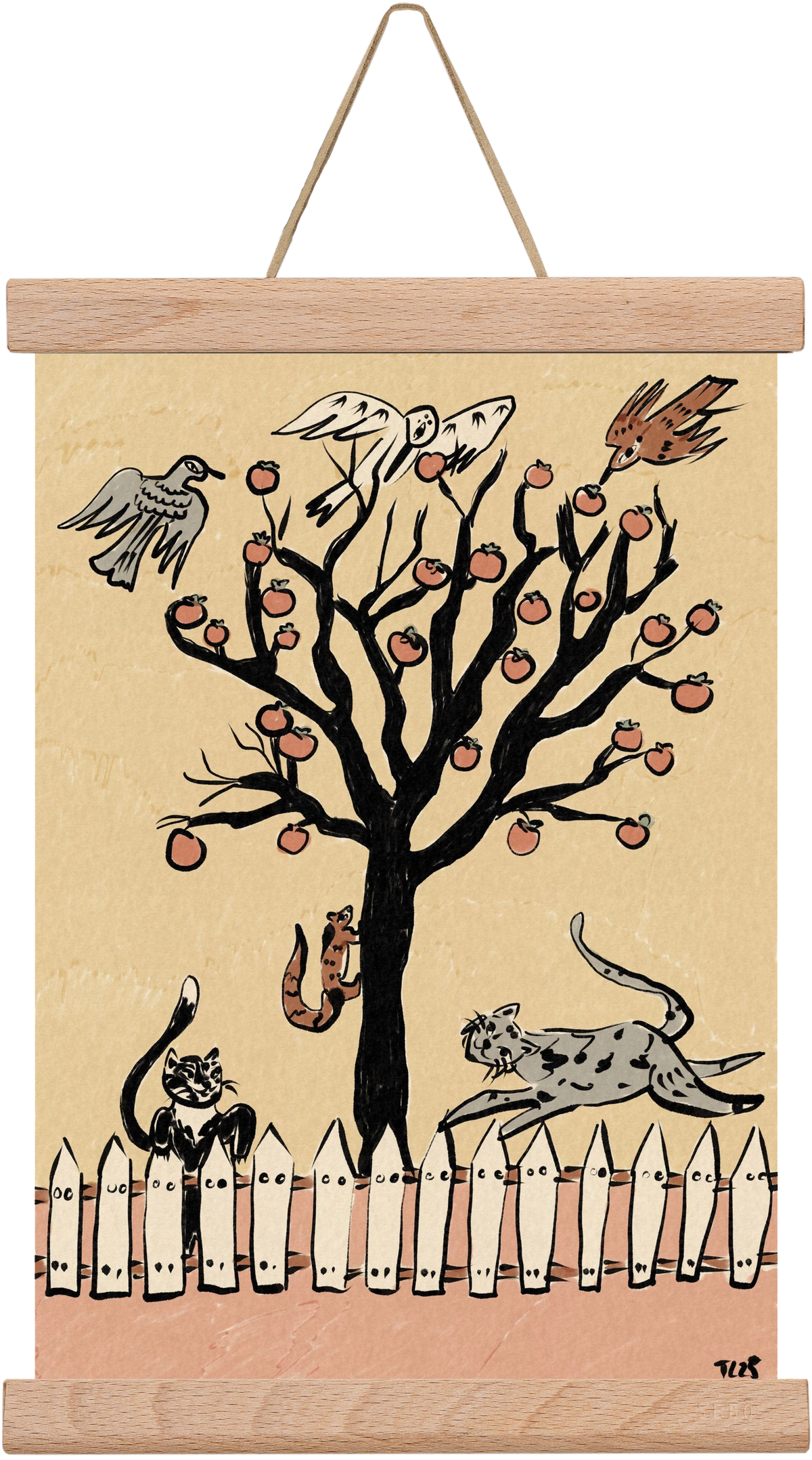 Winter Kaki Tree, 20x30 cm (20x30 cm), Tölgy akasztó