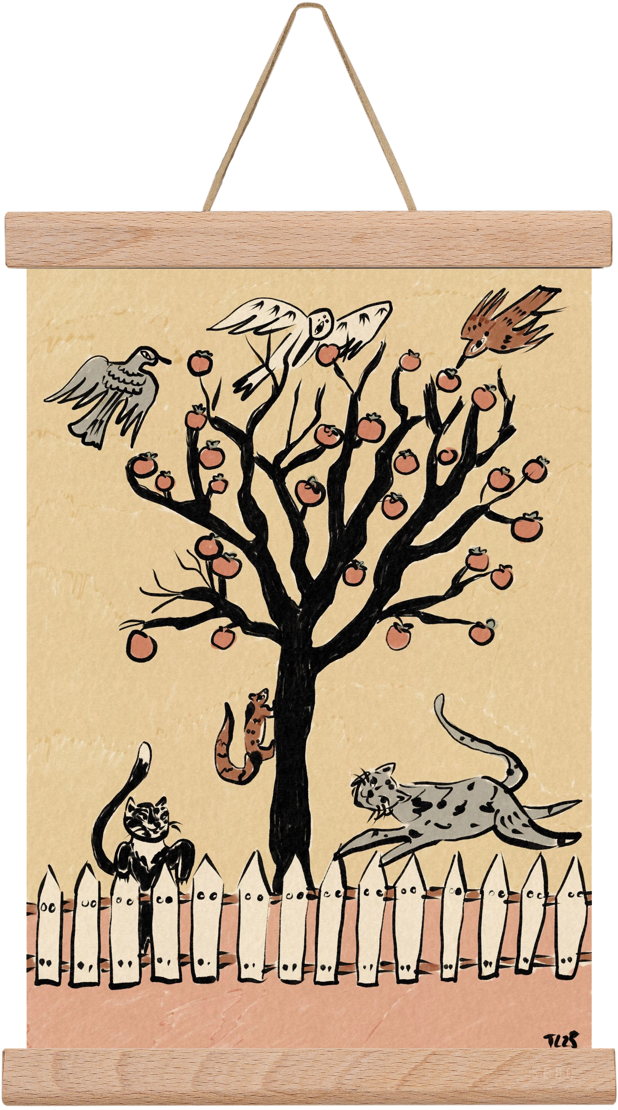 Winter Kaki Tree, 20x30 cm (20x30 cm), Tölgy akasztó