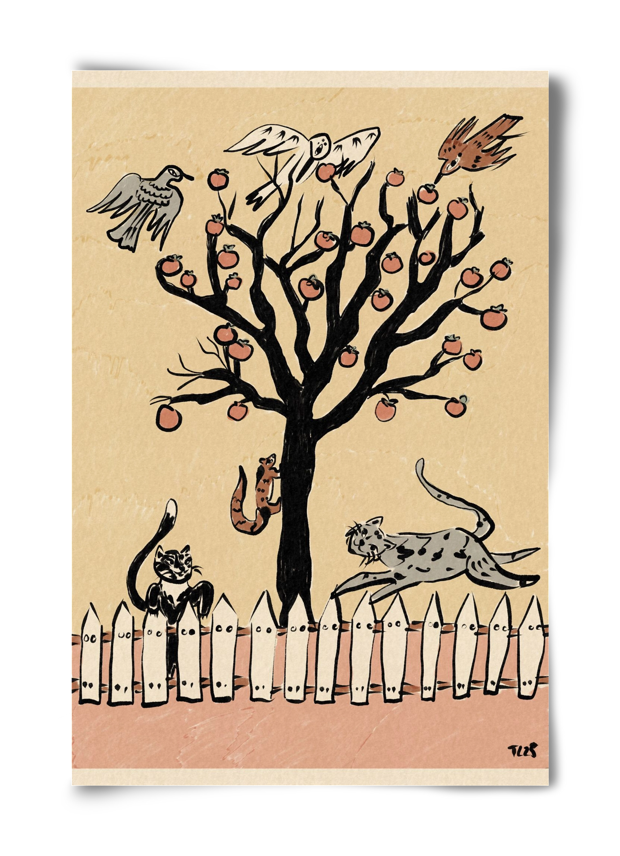 Winter Kaki Tree, 40x60 cm, Keret nélkül