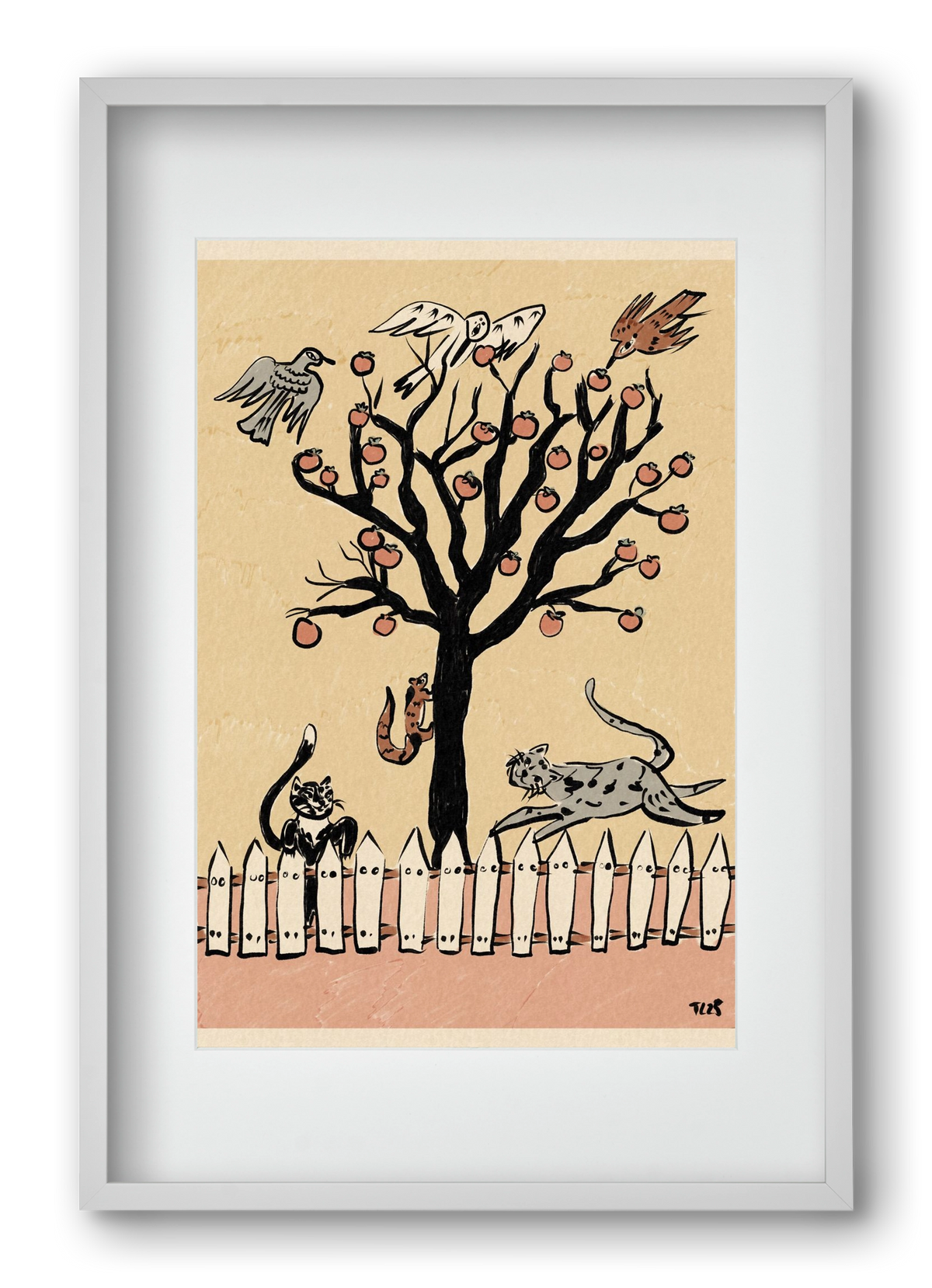 Winter Kaki Tree, 40x60 cm (30x45 cm), Fehér keret, paszpartuval