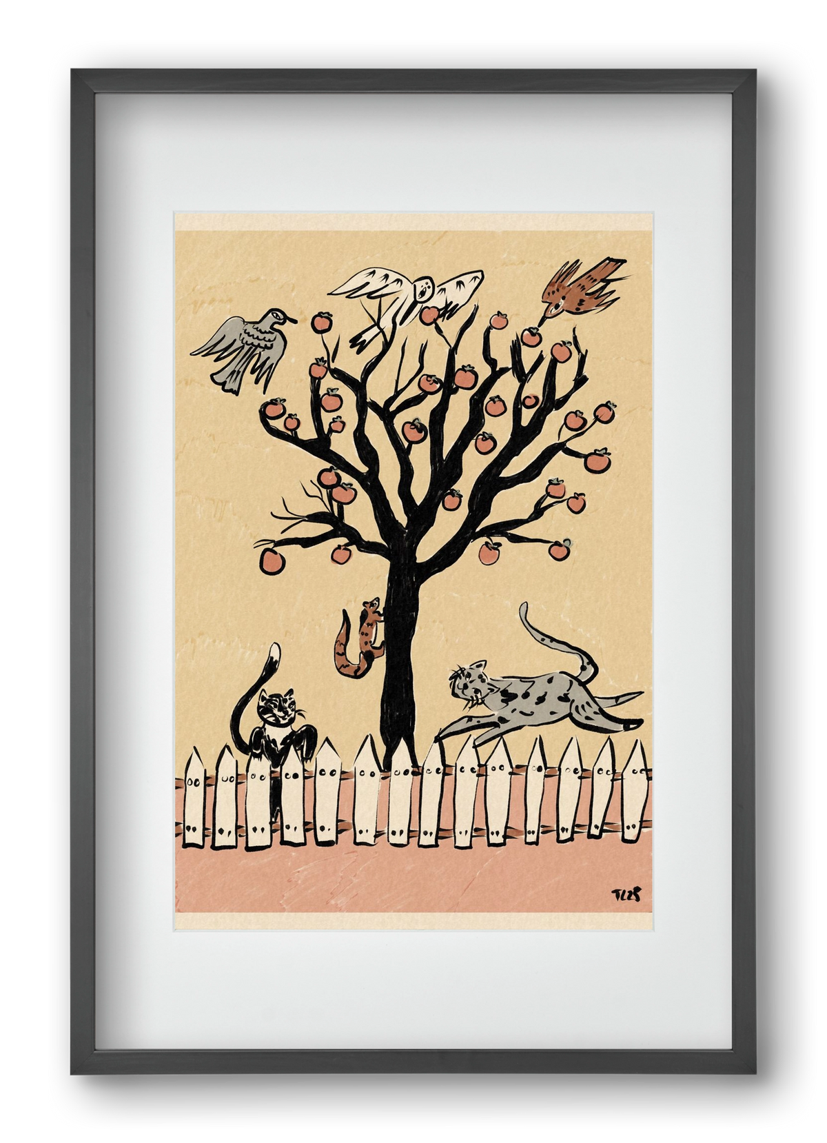 Winter Kaki Tree, 40x60 cm (30x45 cm), Fekete keret, paszpartuval