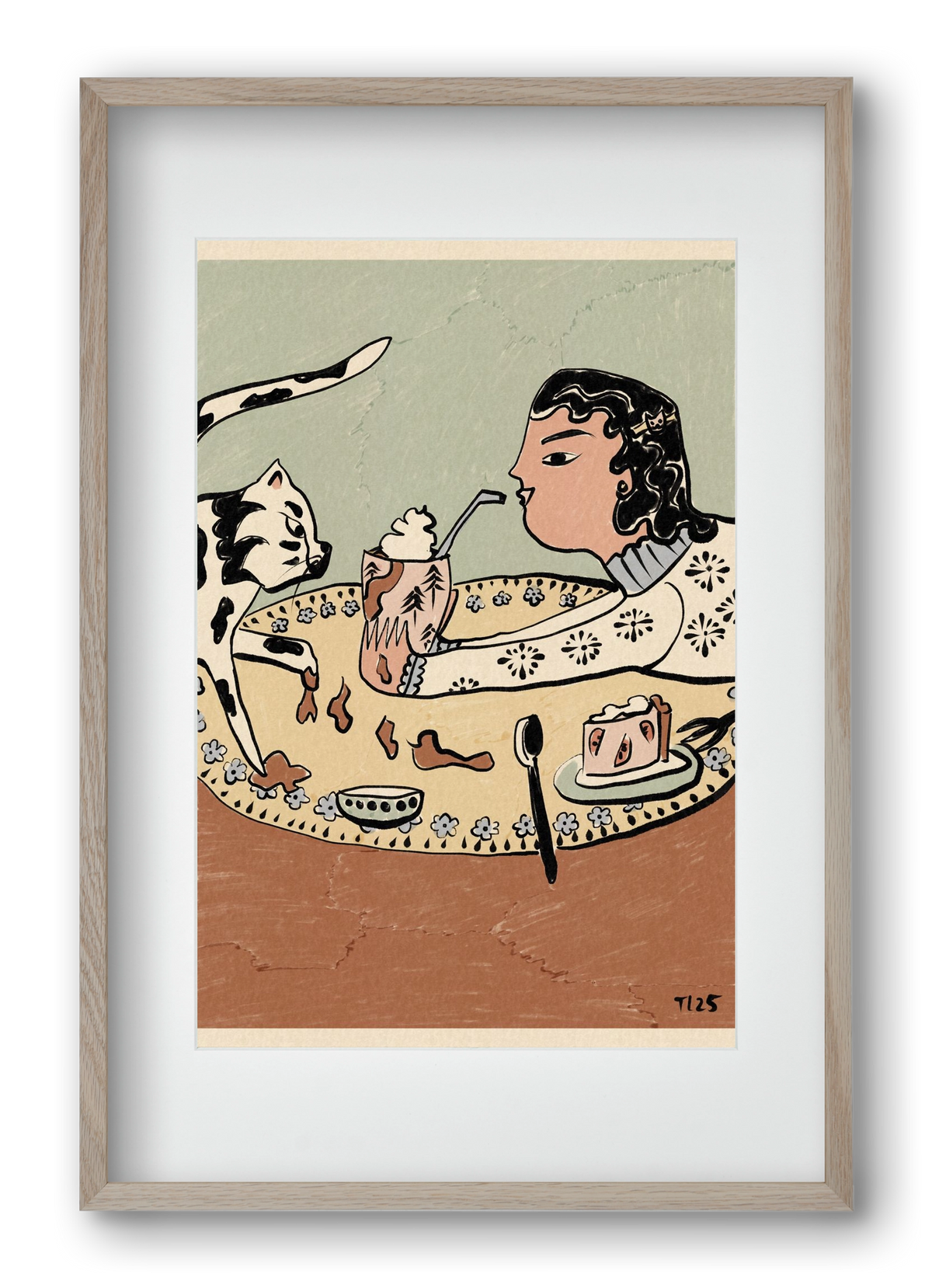 Cozy Cocoa, 40x60 cm (30x45 cm), Tölgy keret, paszpartuval