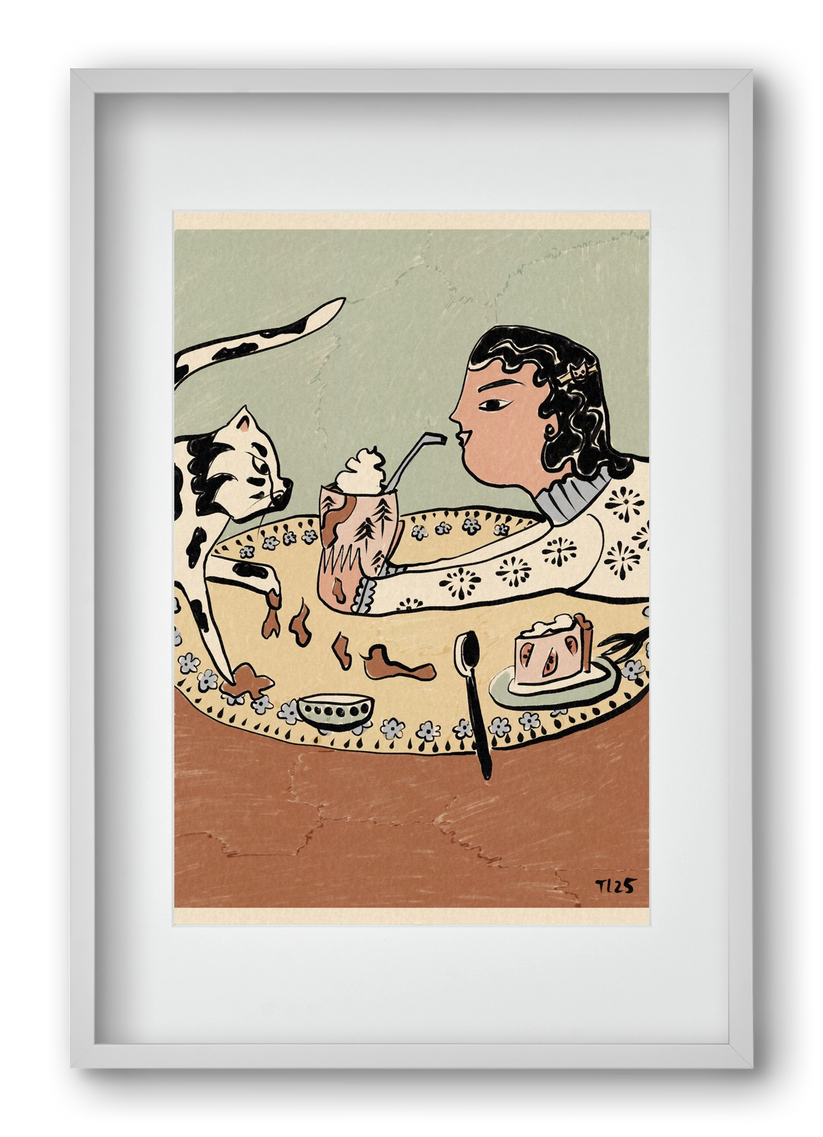 Cozy Cocoa, 40x60 cm (30x45 cm), Fehér keret, paszpartuval