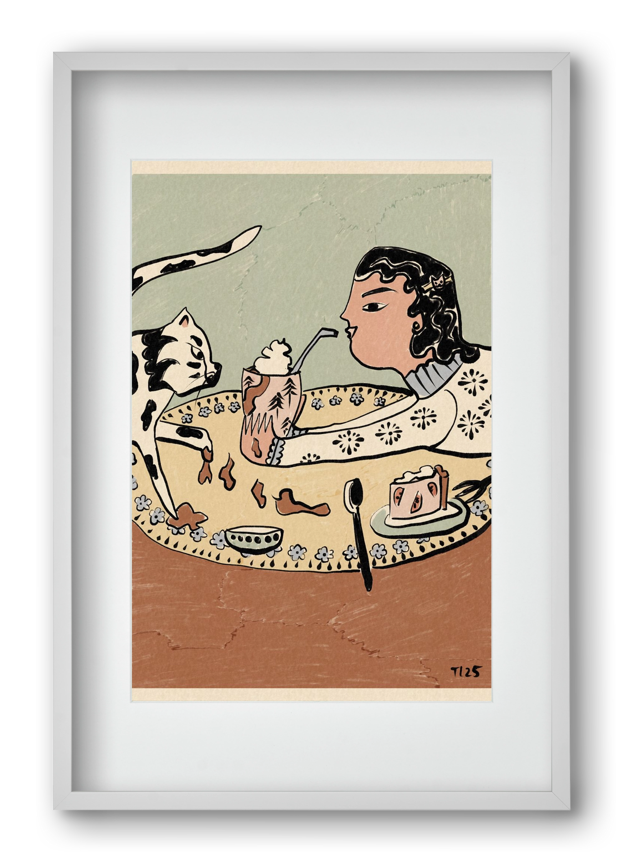 Cozy Cocoa, 40x60 cm (30x45 cm), Fehér keret, paszpartuval