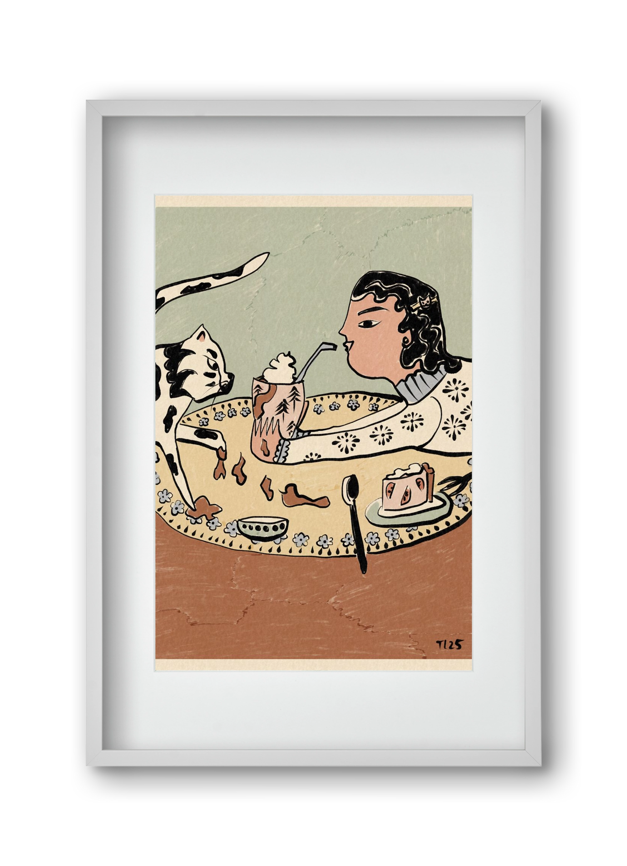 Cozy Cocoa, 30x45 cm (20x30 cm), Fehér keret, paszpartuval