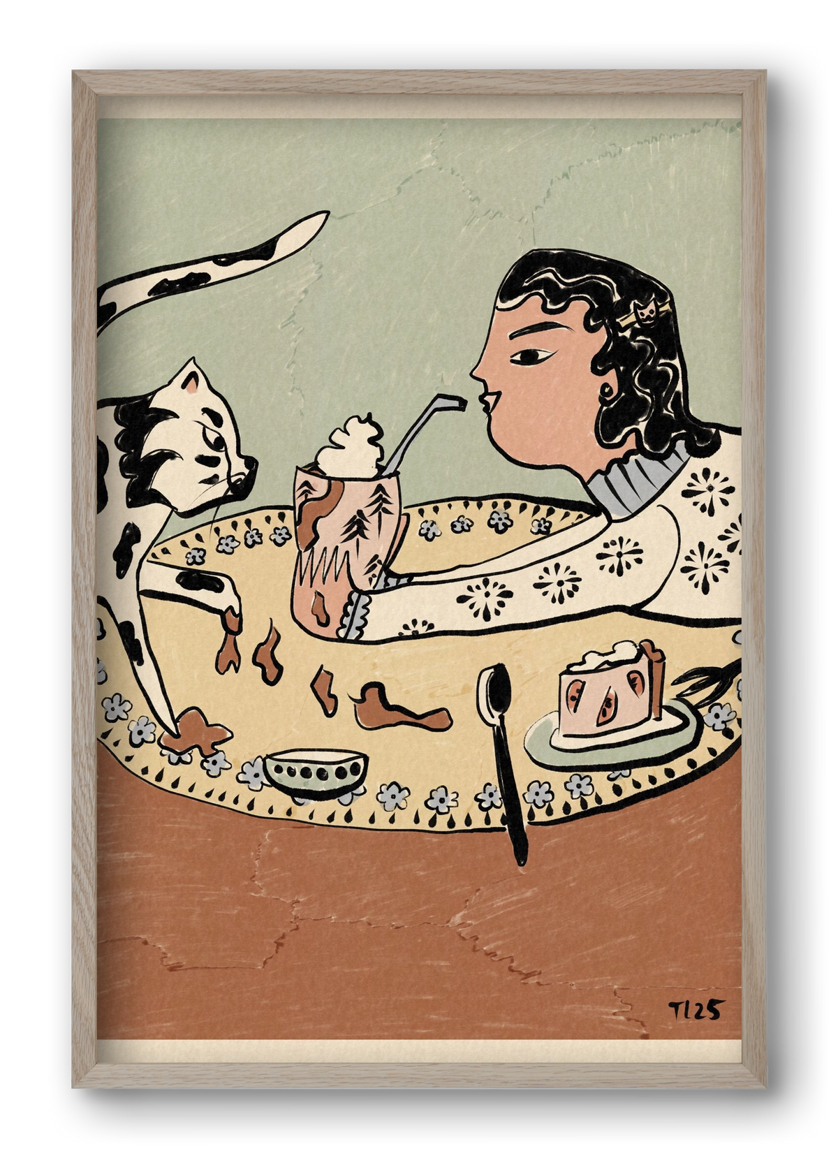 Cozy Cocoa, 40x60 cm (40x60 cm), Tölgy keret