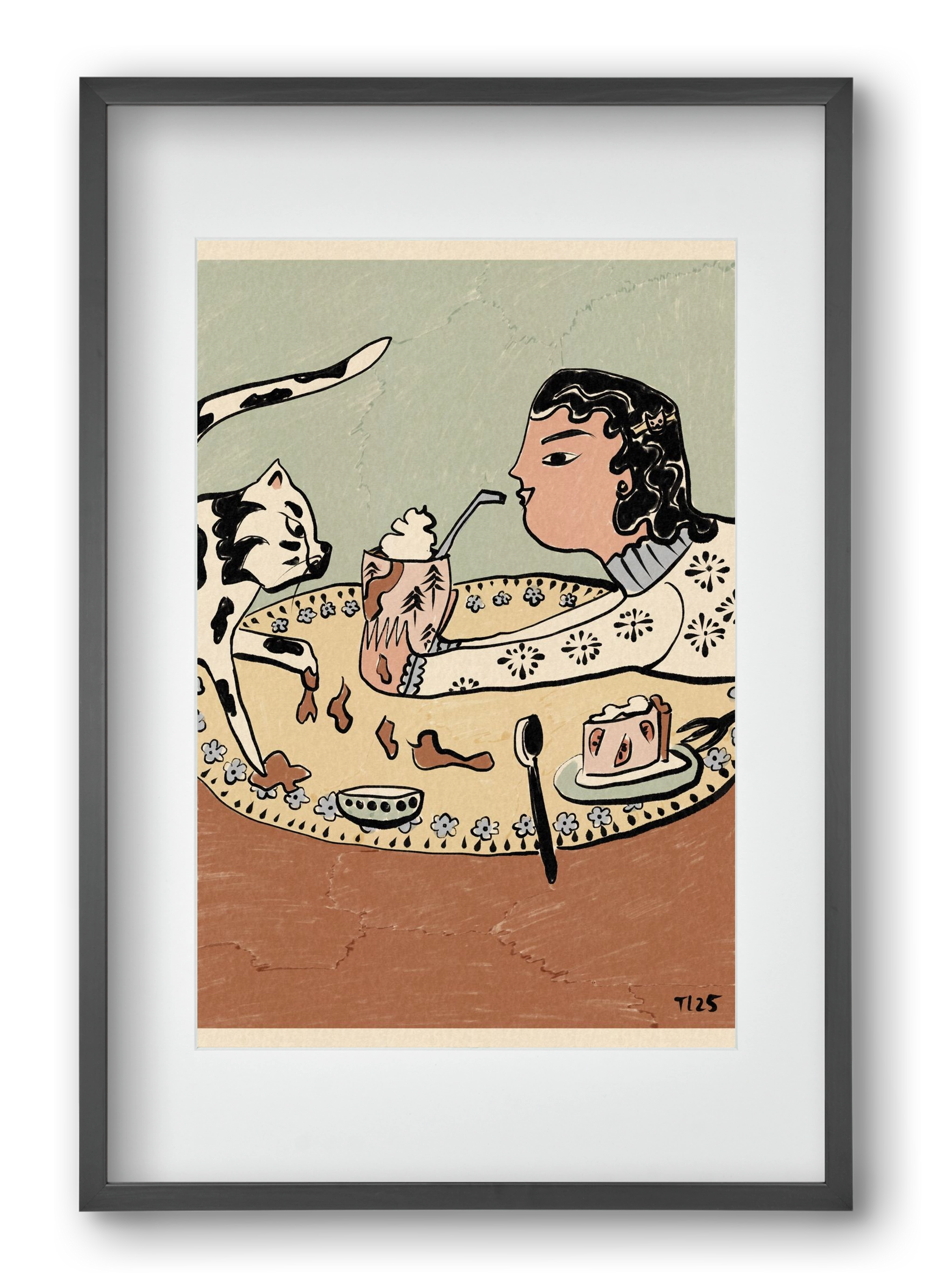 Cozy Cocoa, 40x60 cm (30x45 cm), Fekete keret, paszpartuval