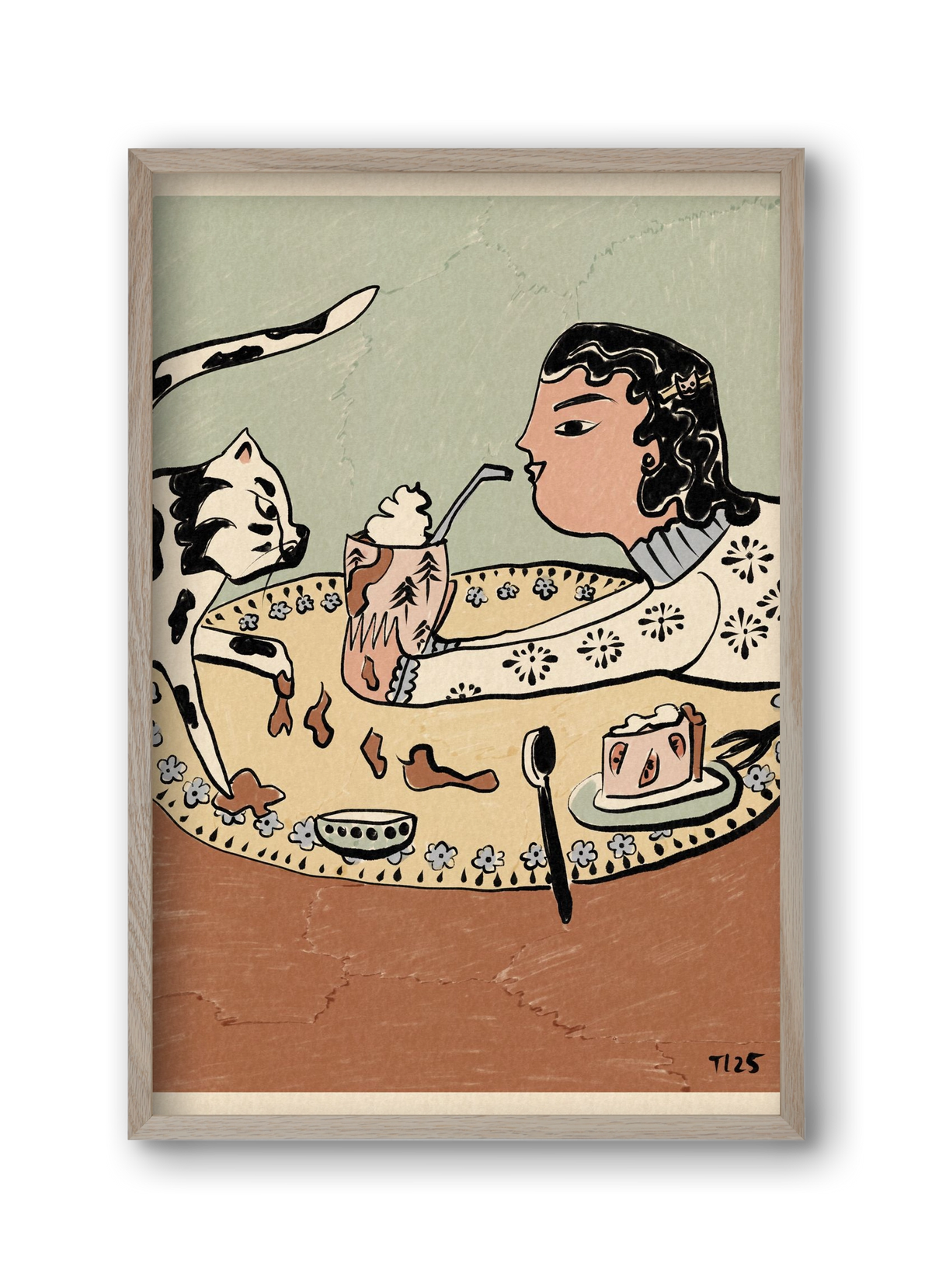 Cozy Cocoa, 30x45 cm (30x45 cm), Tölgy keret