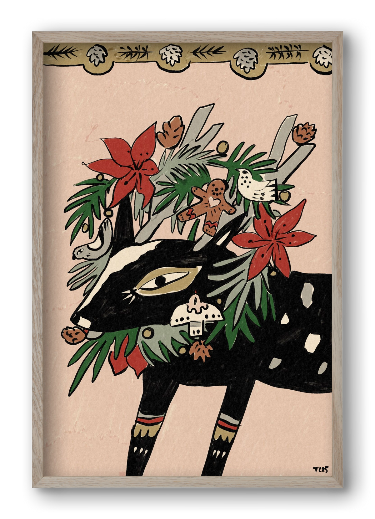 Jolly Wreath, 40x60 cm (40x60 cm), Tölgy keret