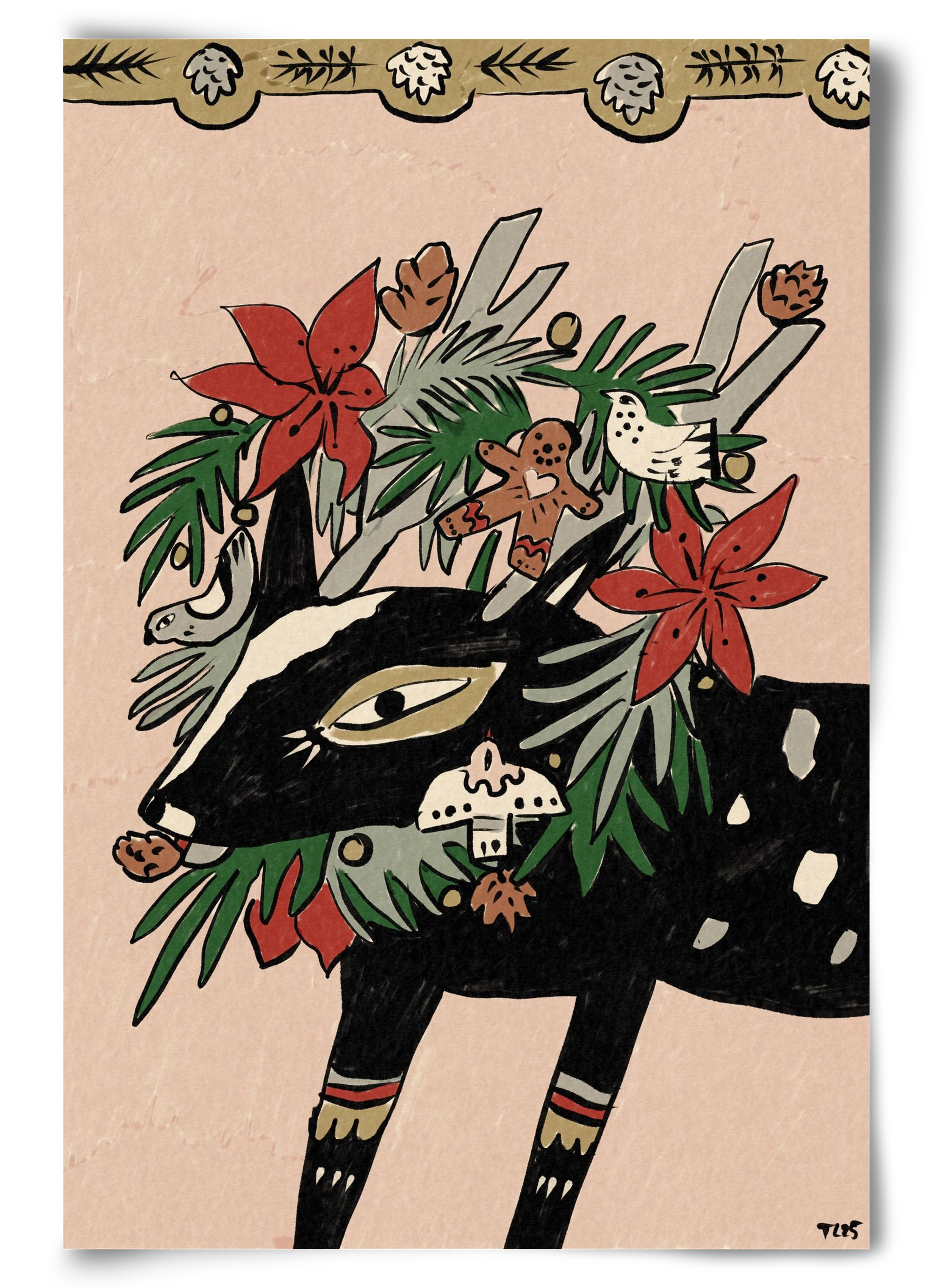 Jolly Wreath, 60x90 cm, Keret nélkül