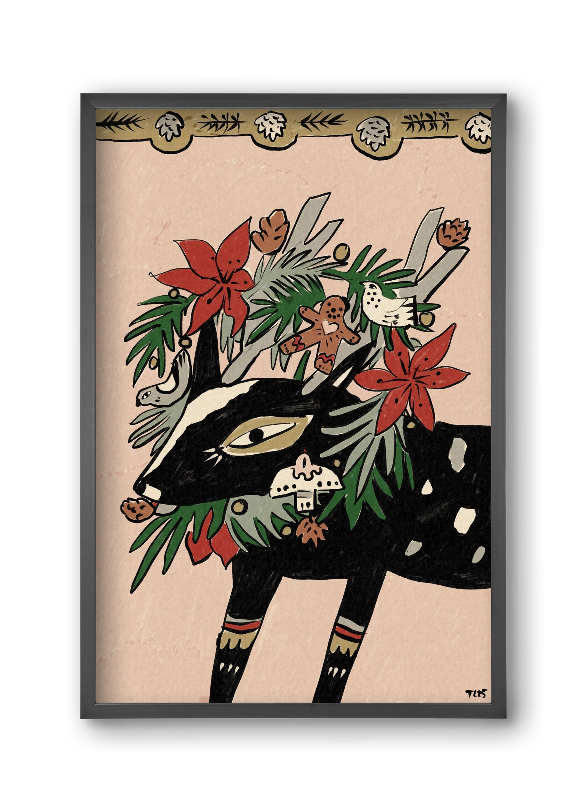 Jolly Wreath, 30x45 cm (30x45 cm), Fekete keret