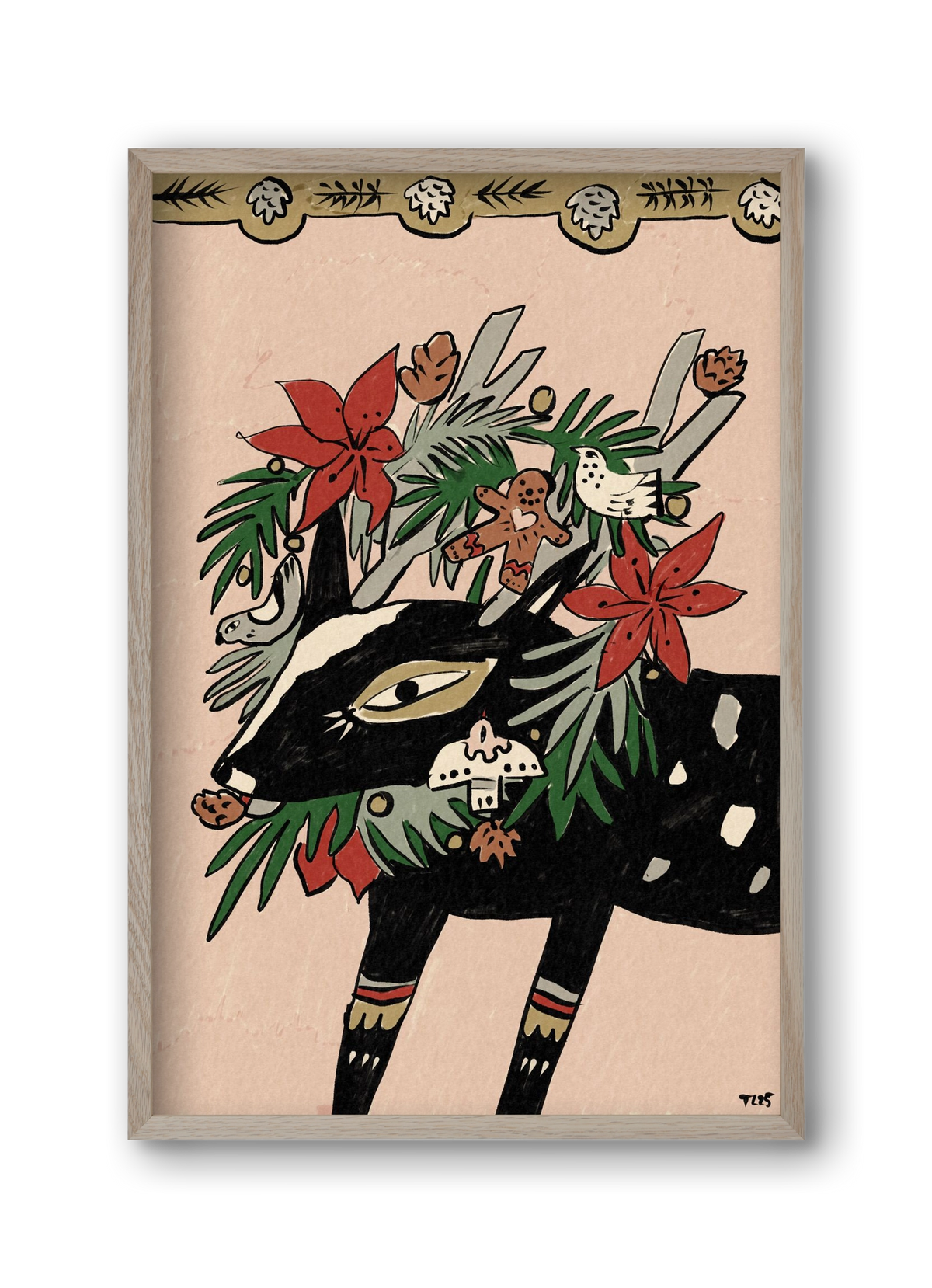 Jolly Wreath, 30x45 cm (30x45 cm), Tölgy keret