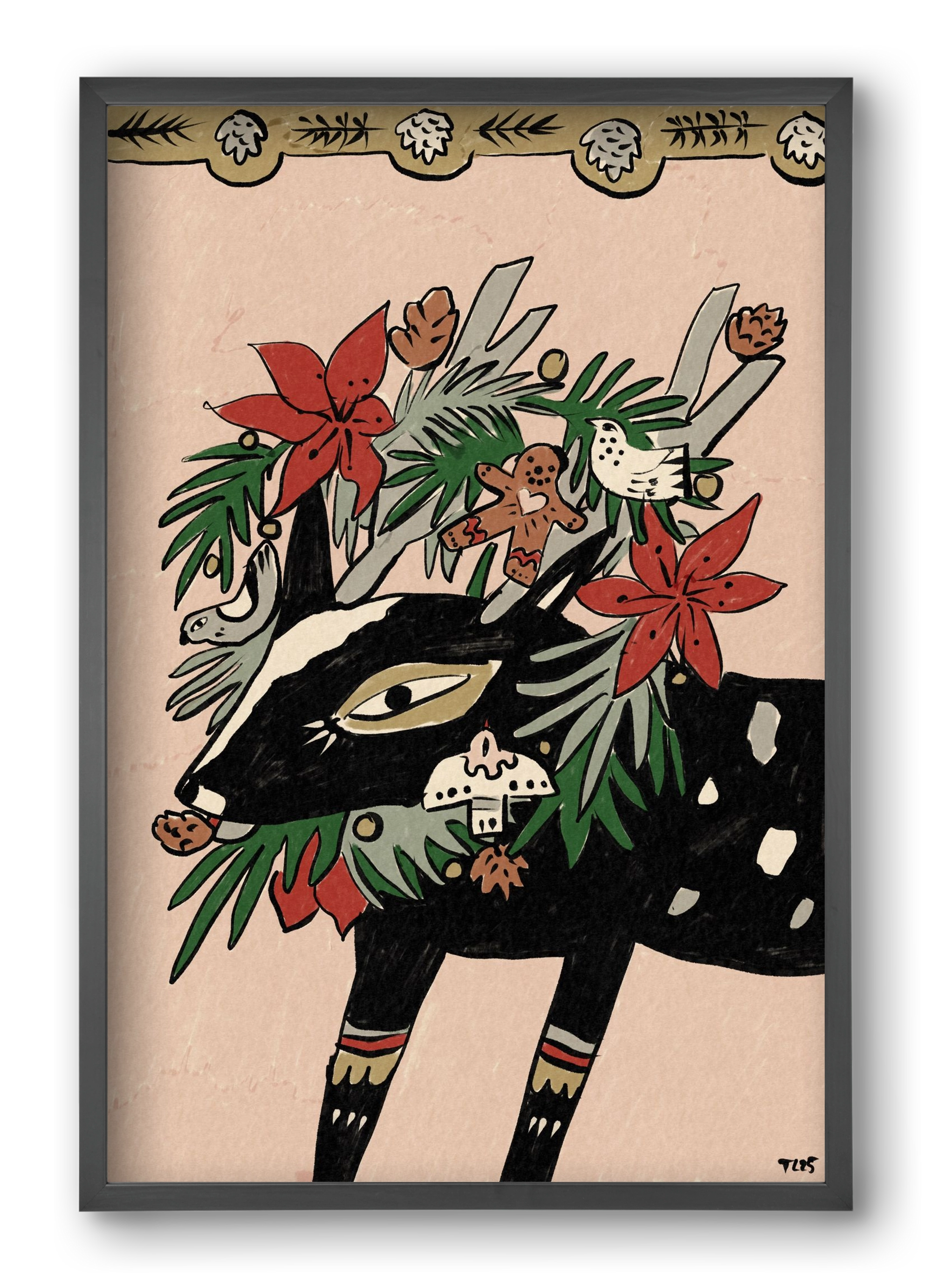 Jolly Wreath, 40x60 cm (40x60 cm), Fekete keret