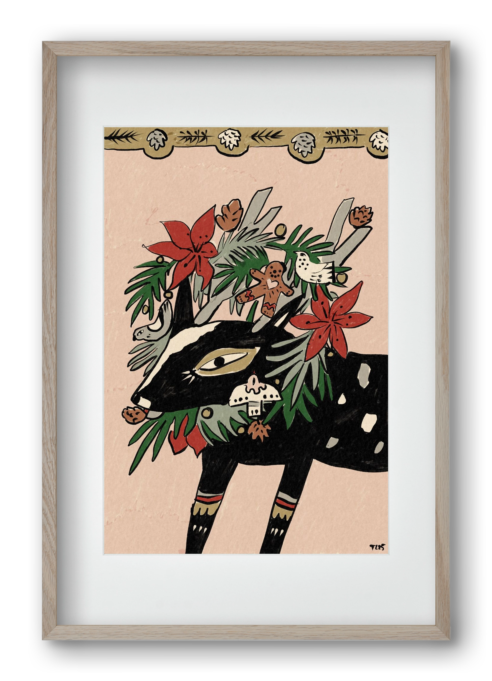 Jolly Wreath, 40x60 cm (30x45 cm), Tölgy keret, paszpartuval