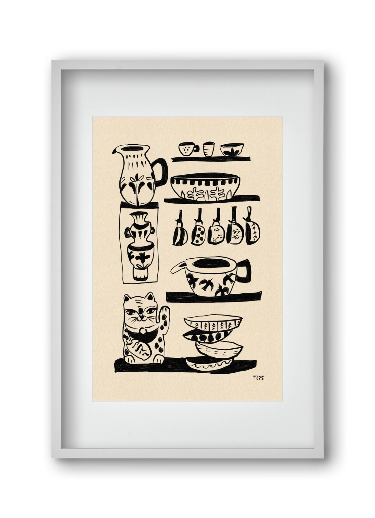 Pottery Luck, 30x45 cm (20x30 cm), Fehér keret, paszpartuval